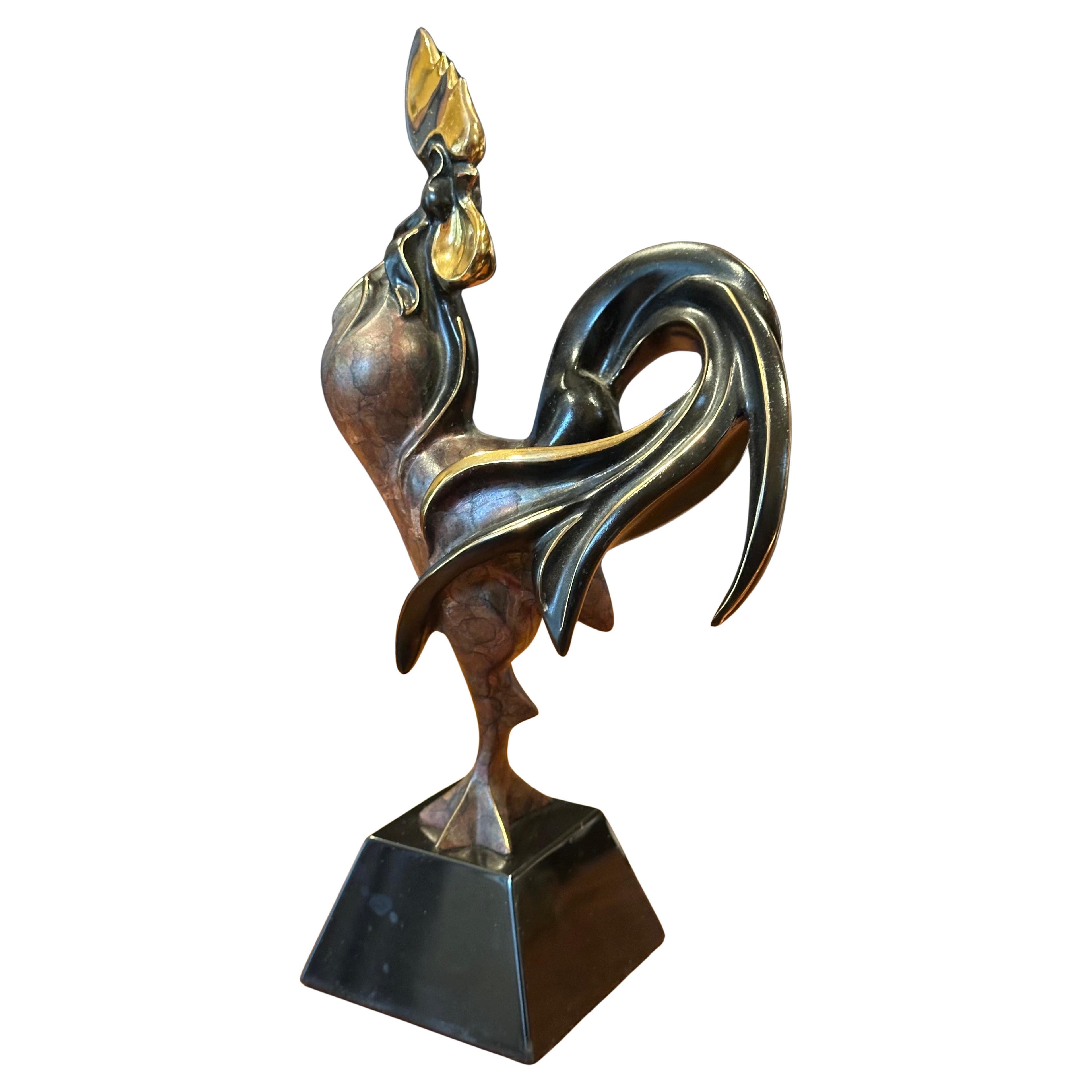 Stylized Bronze Limited Edition Rooster Sculpture by Alexsander Danel For Sale 11