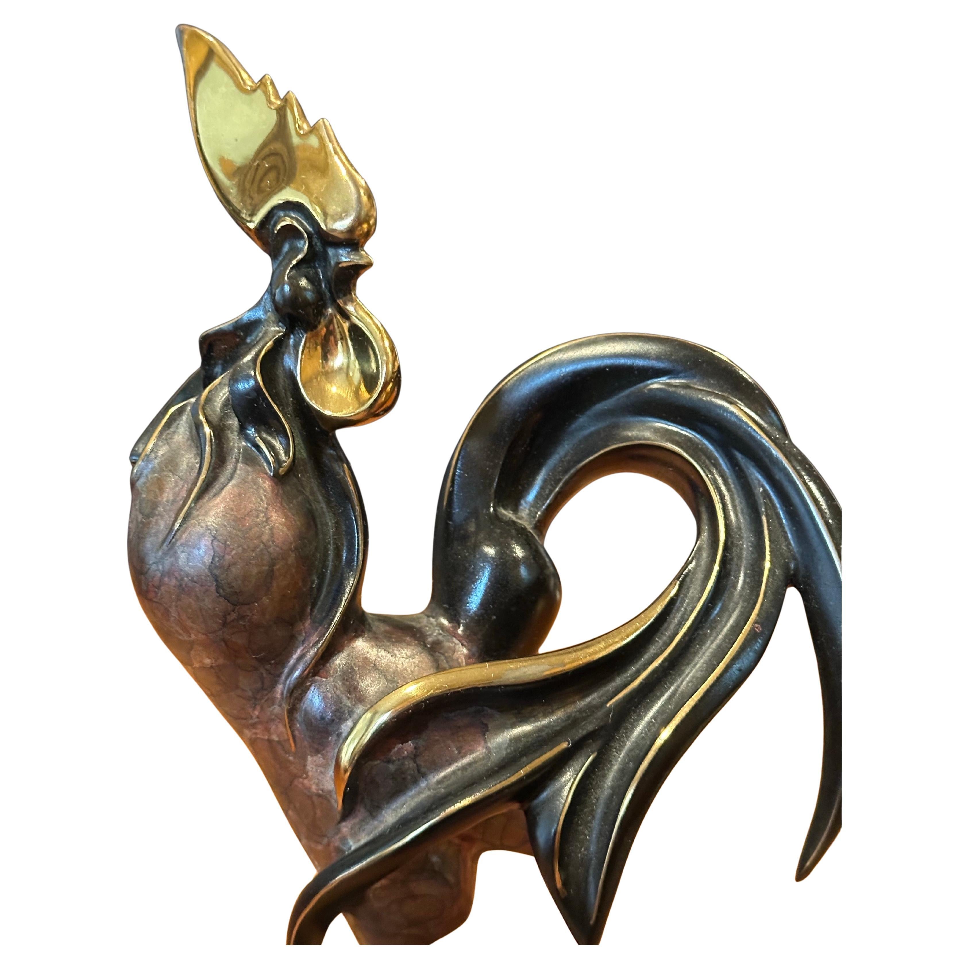 American Stylized Bronze Limited Edition Rooster Sculpture by Alexsander Danel For Sale