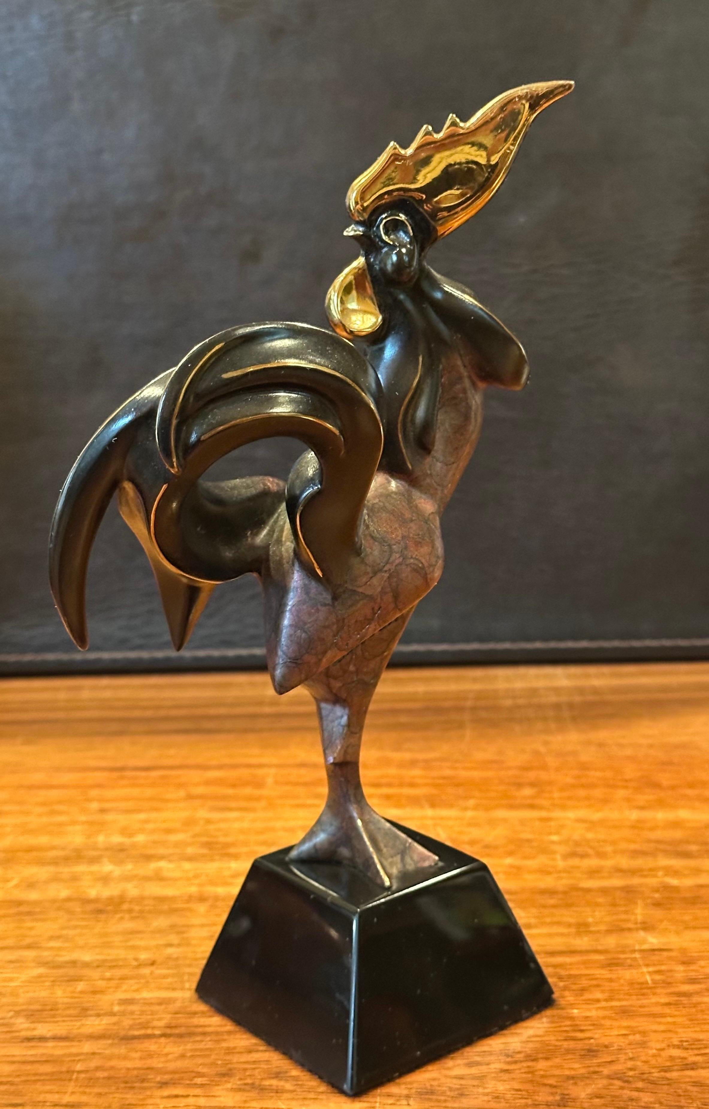 20th Century Stylized Bronze Limited Edition Rooster Sculpture by Alexsander Danel For Sale