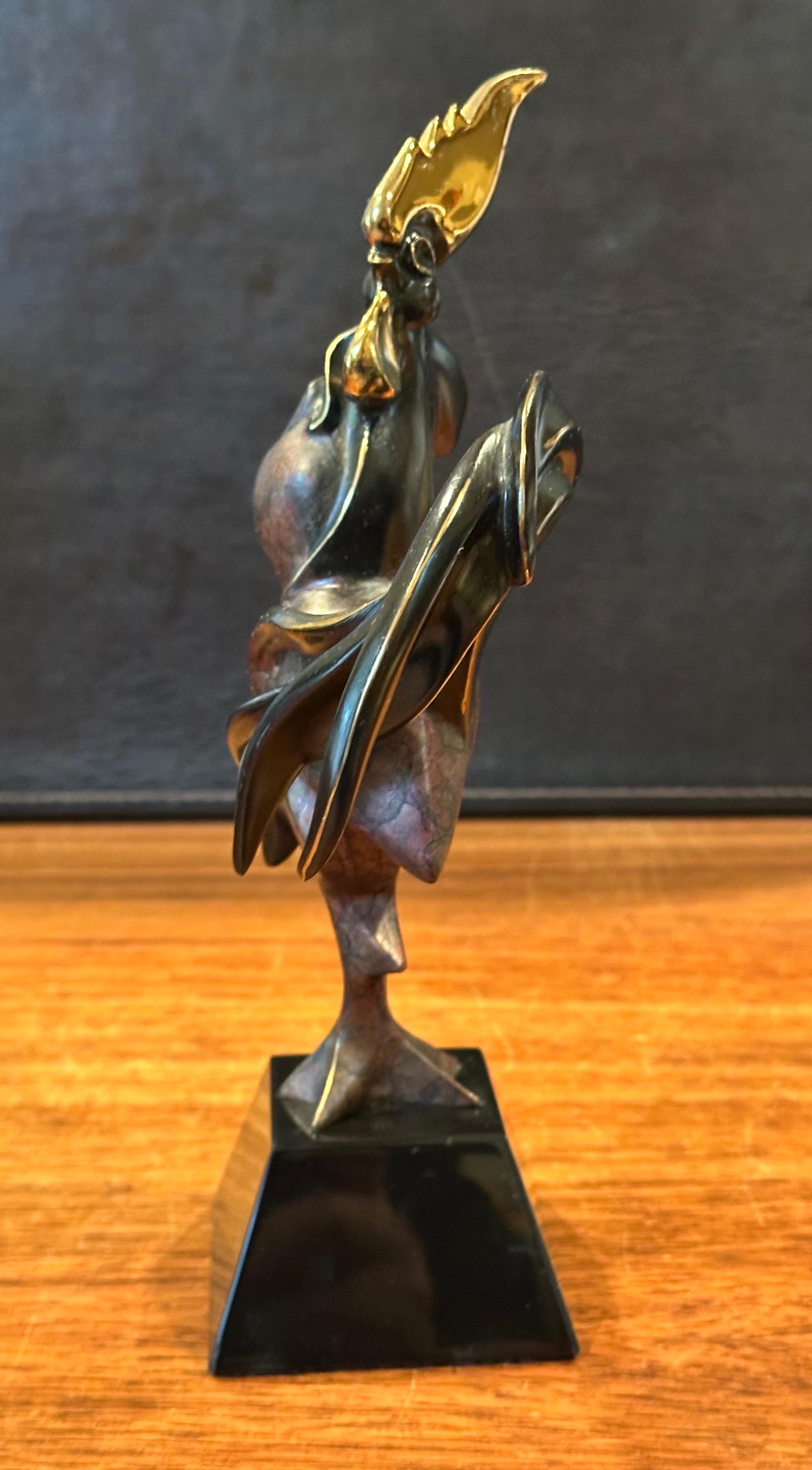 Stylized Bronze Limited Edition Rooster Sculpture by Alexsander Danel For Sale 1