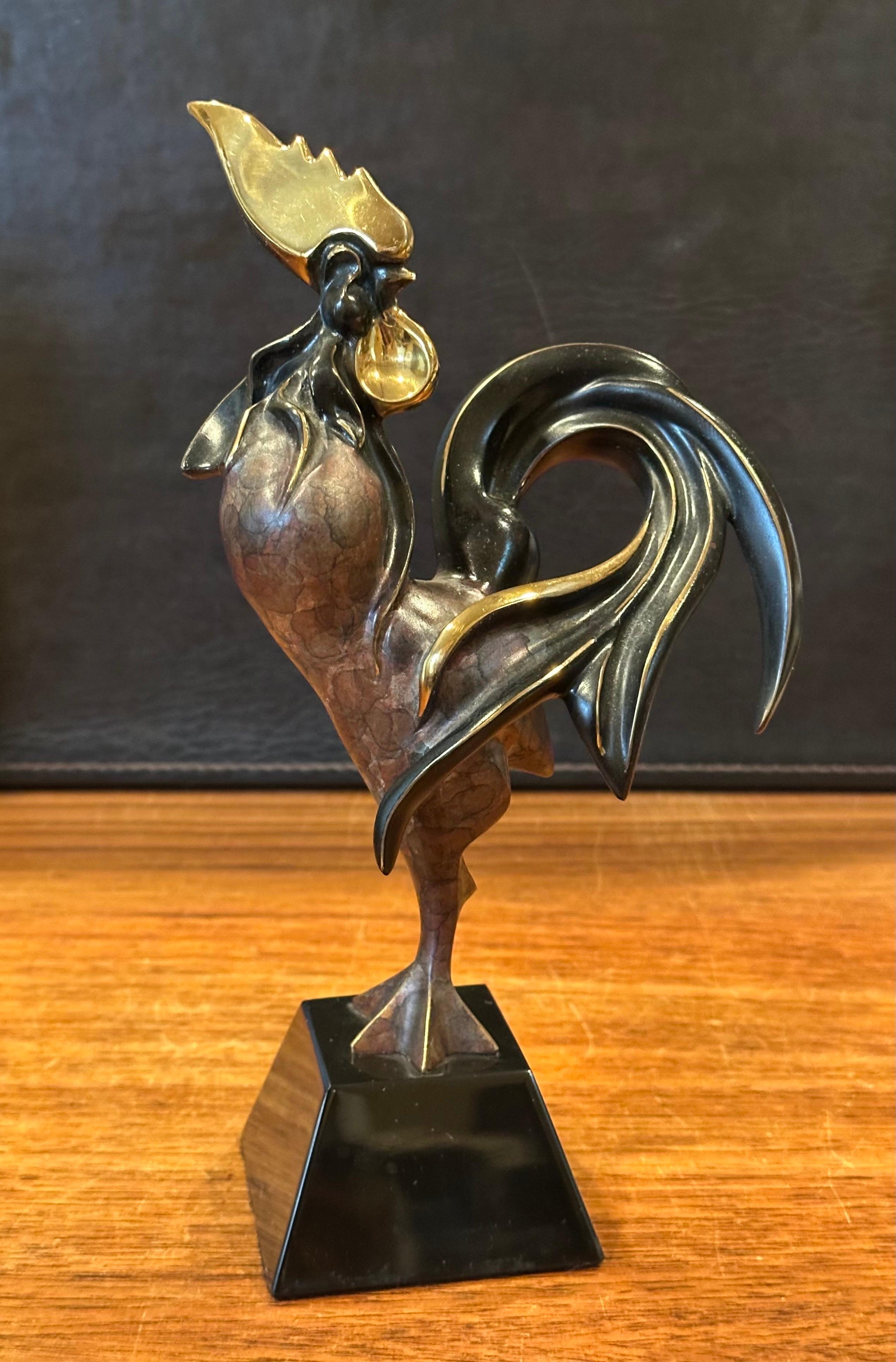 Stylized Bronze Limited Edition Rooster Sculpture by Alexsander Danel For Sale 2