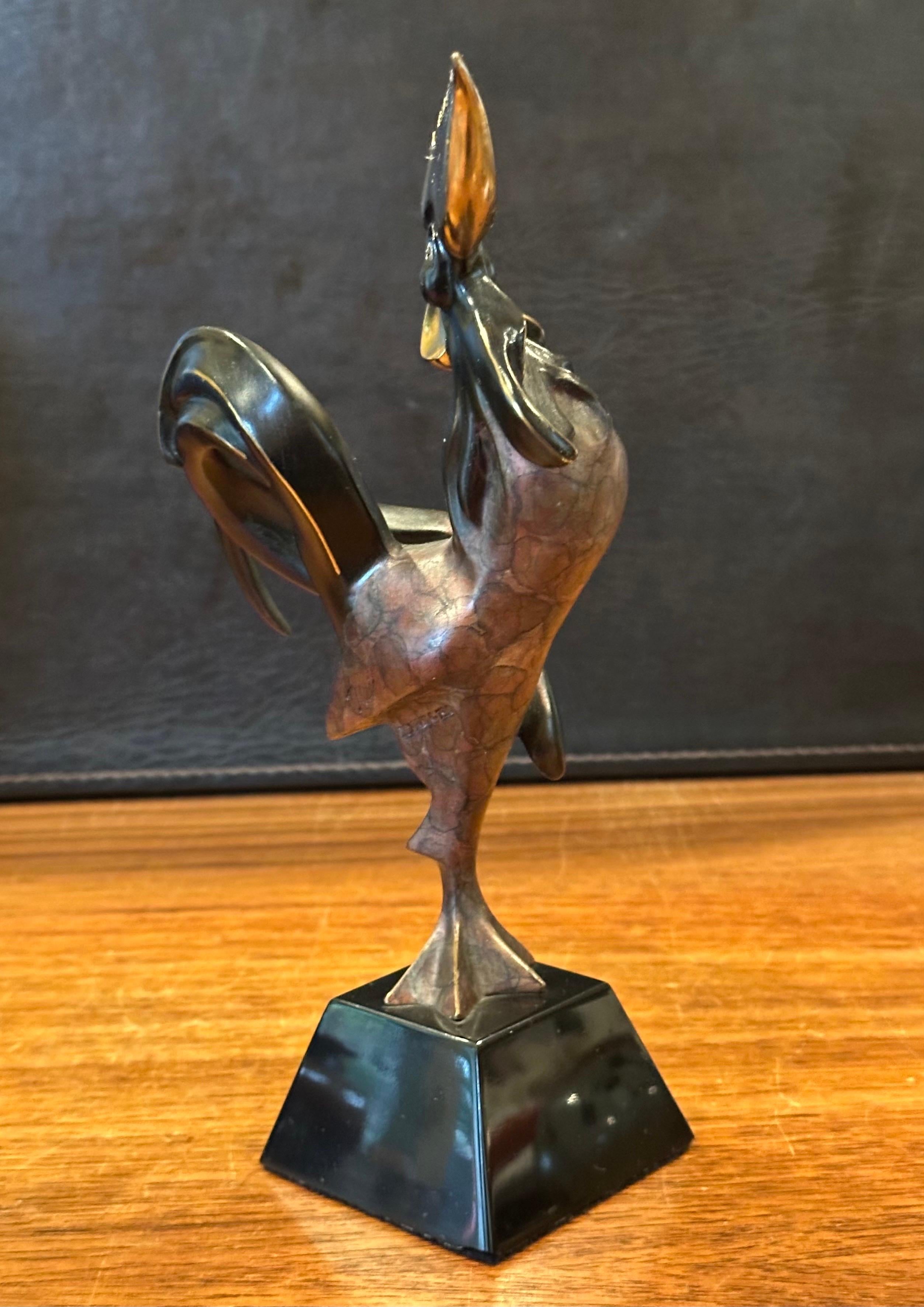 Stylized Bronze Limited Edition Rooster Sculpture by Alexsander Danel For Sale 3