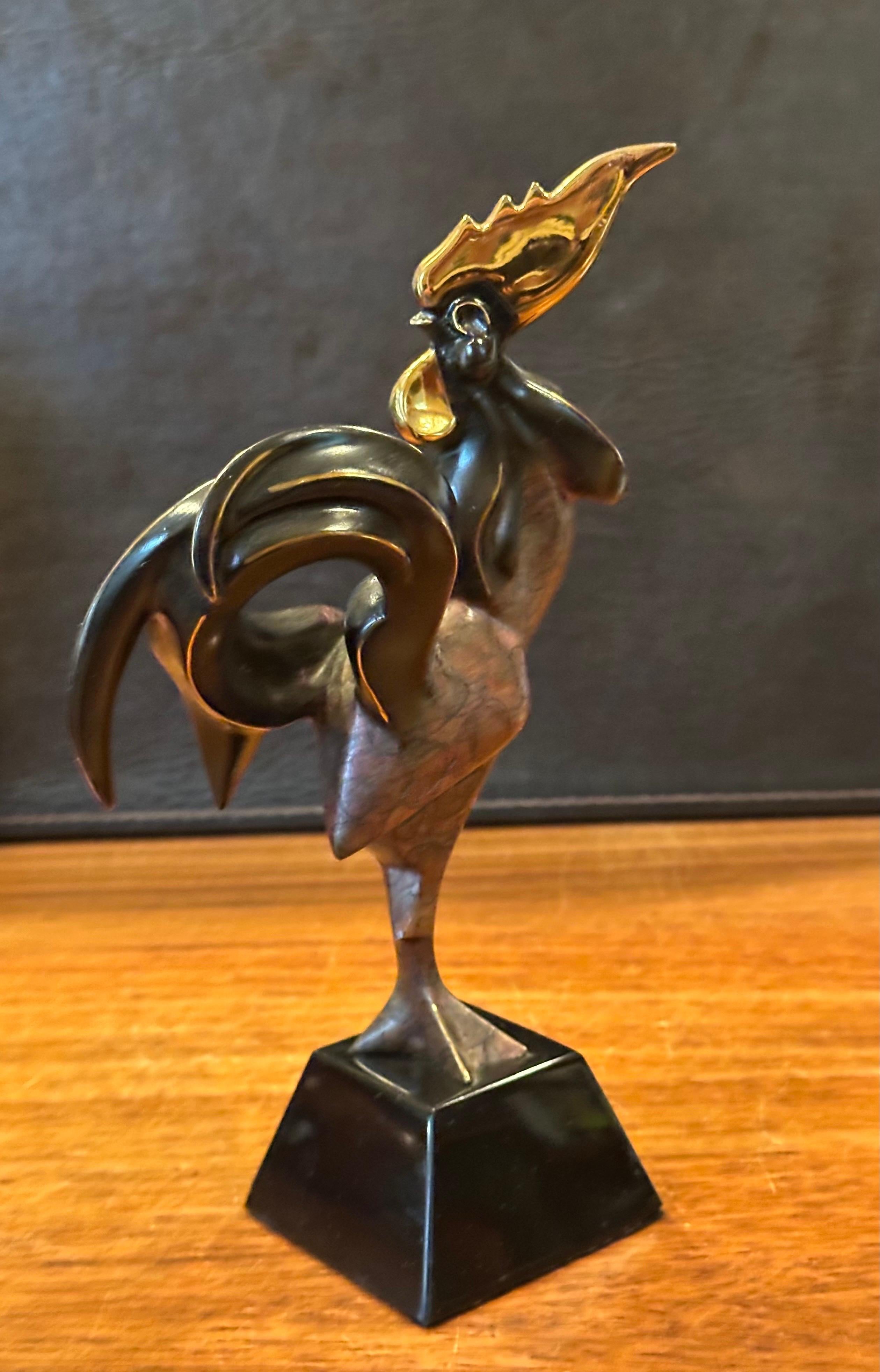 Stylized Bronze Limited Edition Rooster Sculpture by Alexsander Danel For Sale 4