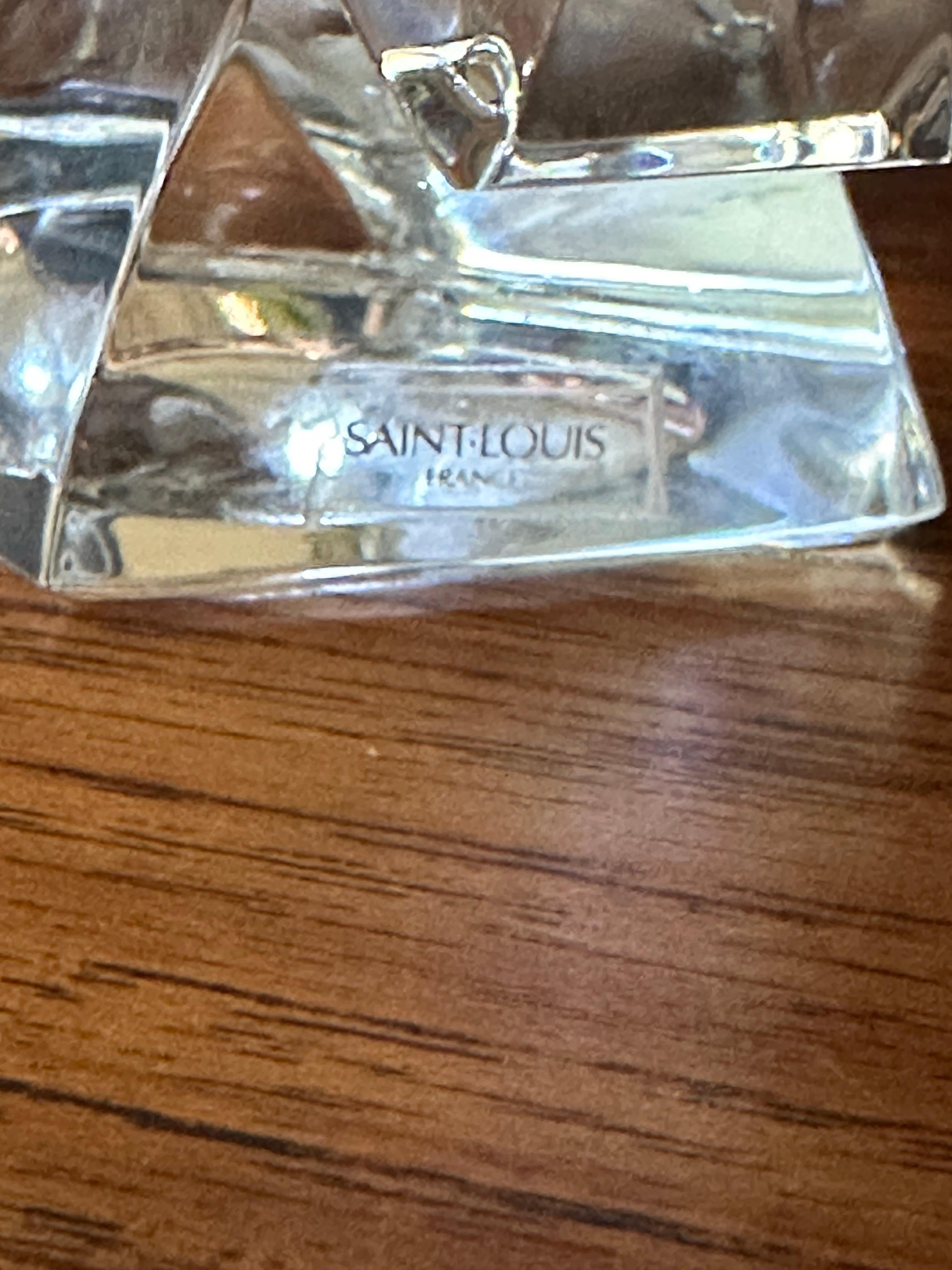 Escultura cabeza de toro estilizada / Pisapapeles de Saint Louis Crystal de Francia en venta 2