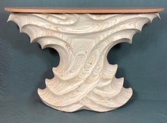 Stylized Carved Organic Modern Console Table