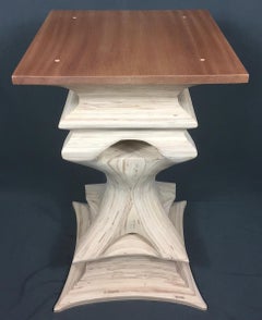Stylized Carved Organic Modern Side Table