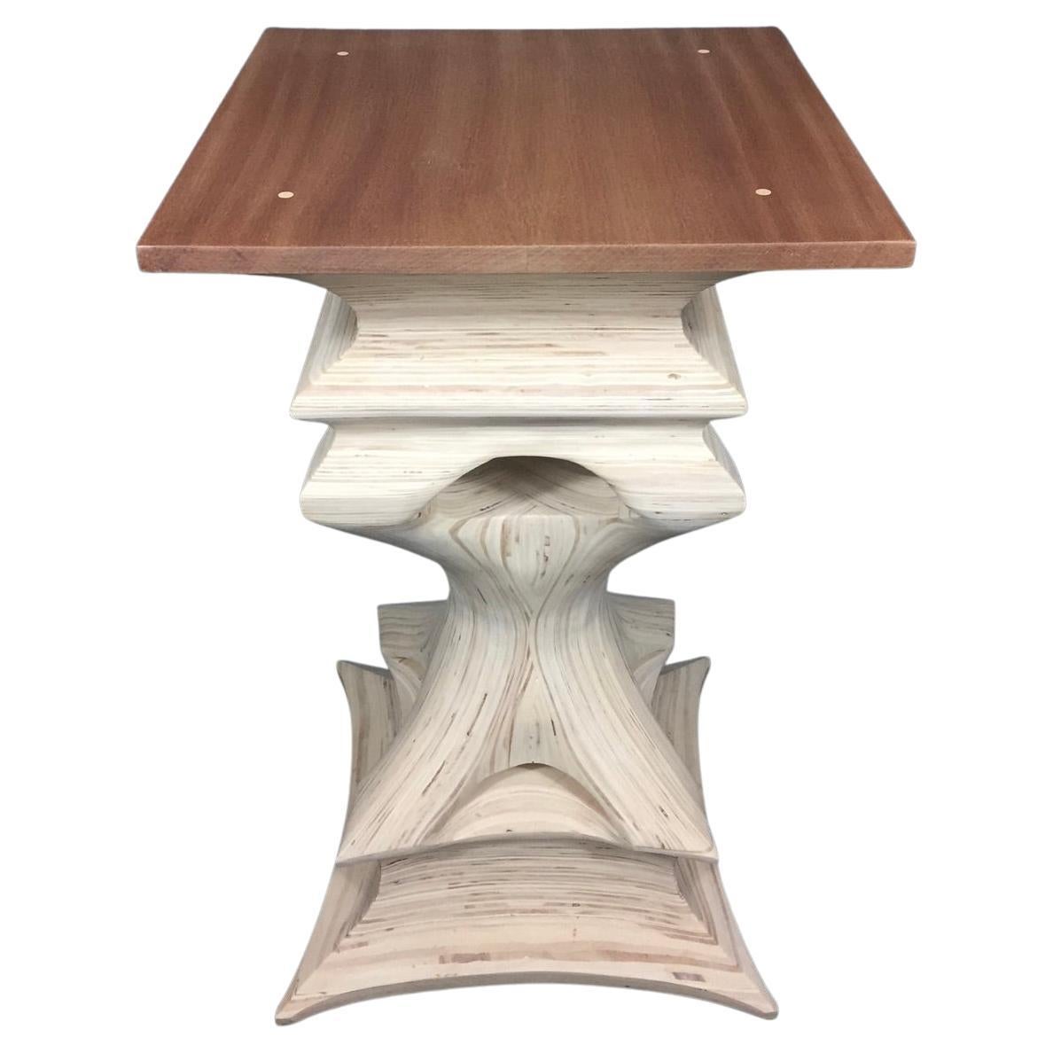 Stylized Carved Organic Modern Side Table For Sale