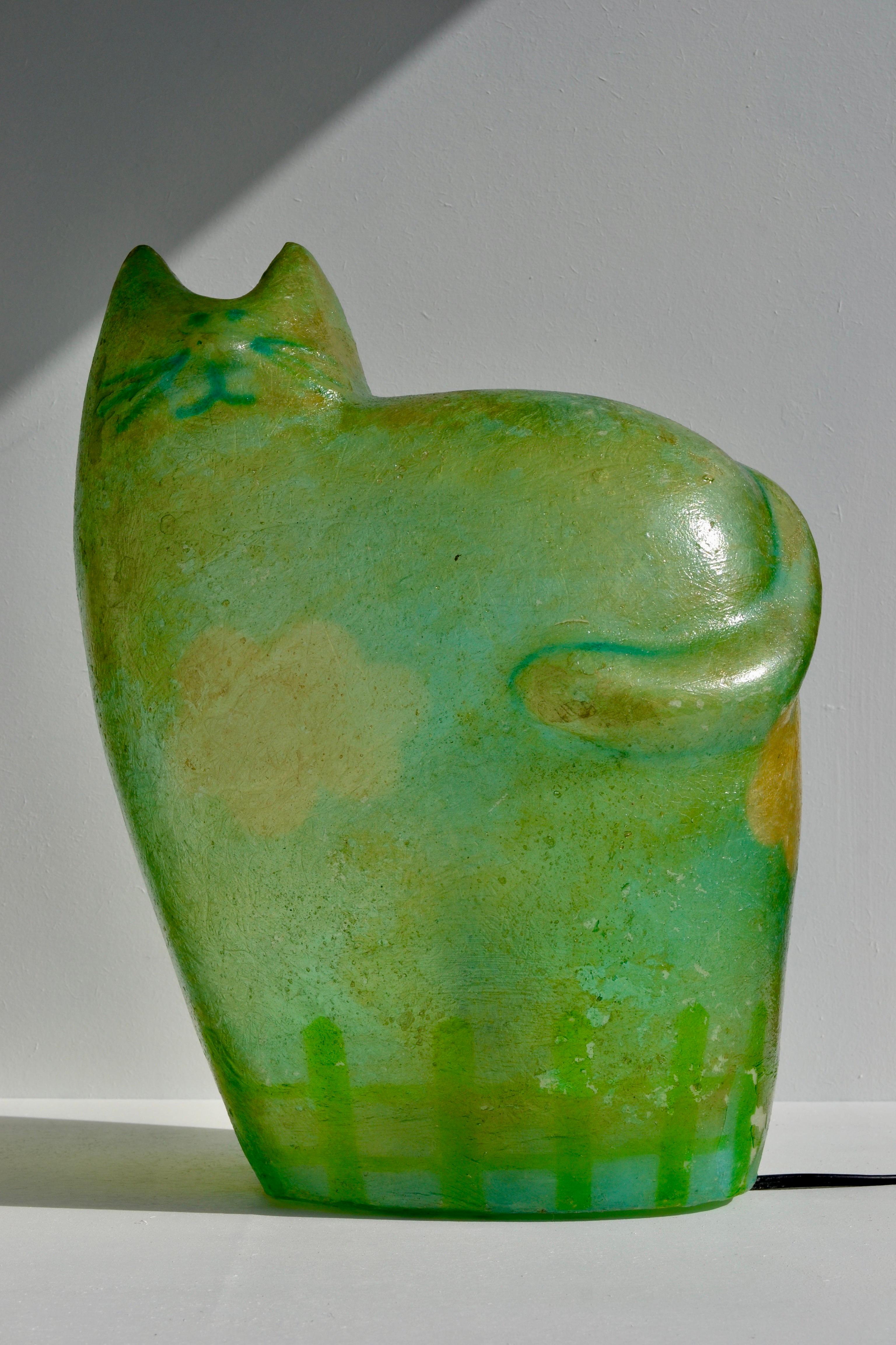Français Lampe chat stylisée - France - années 1970 en vente