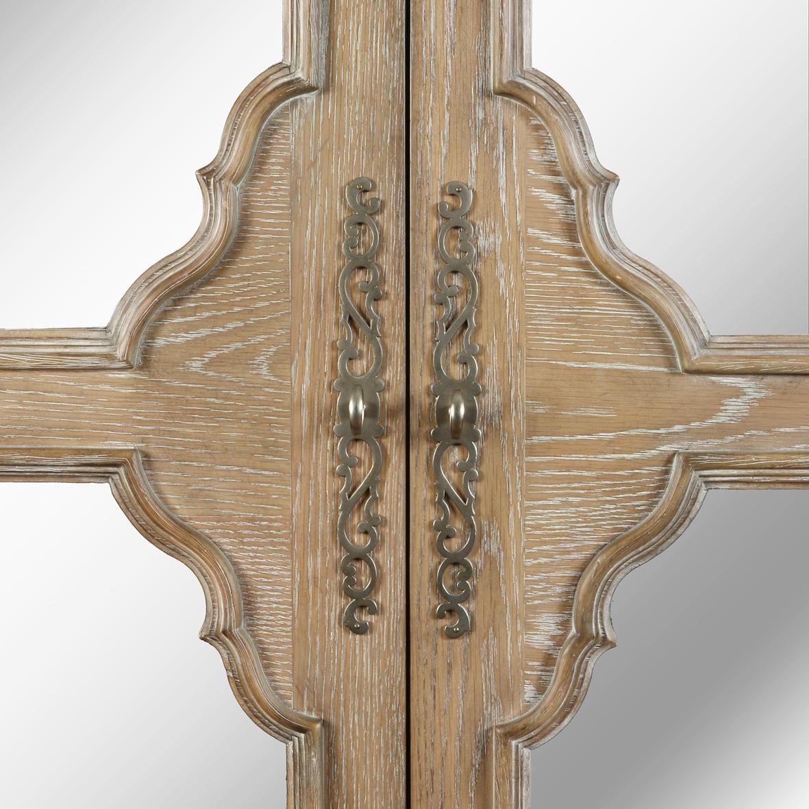 20th Century Stylized Cerused Oak Mirrored Armoire