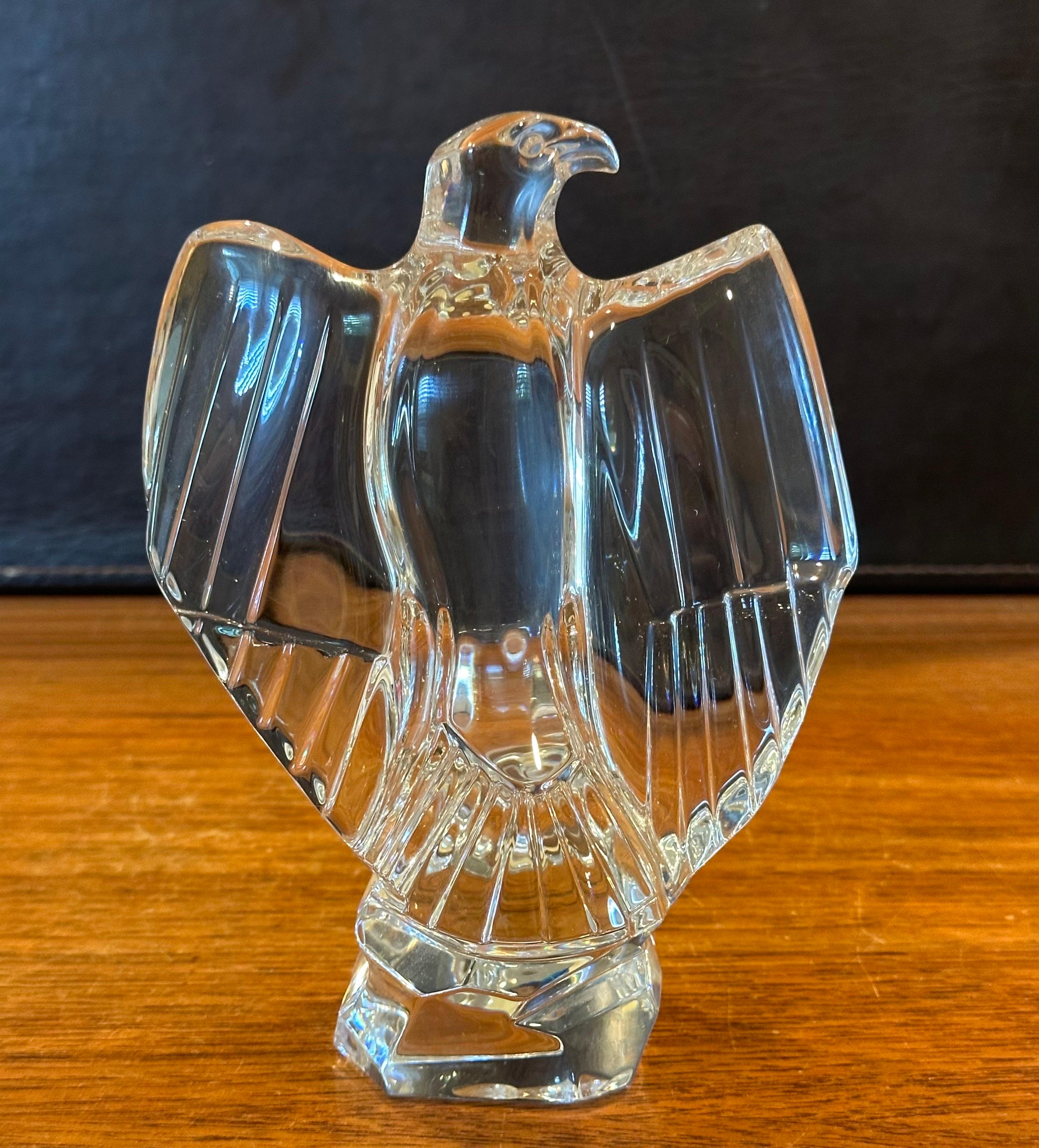 Stylized Crystal Bald Eagle Sculpture by Baccarat In Good Condition In San Diego, CA