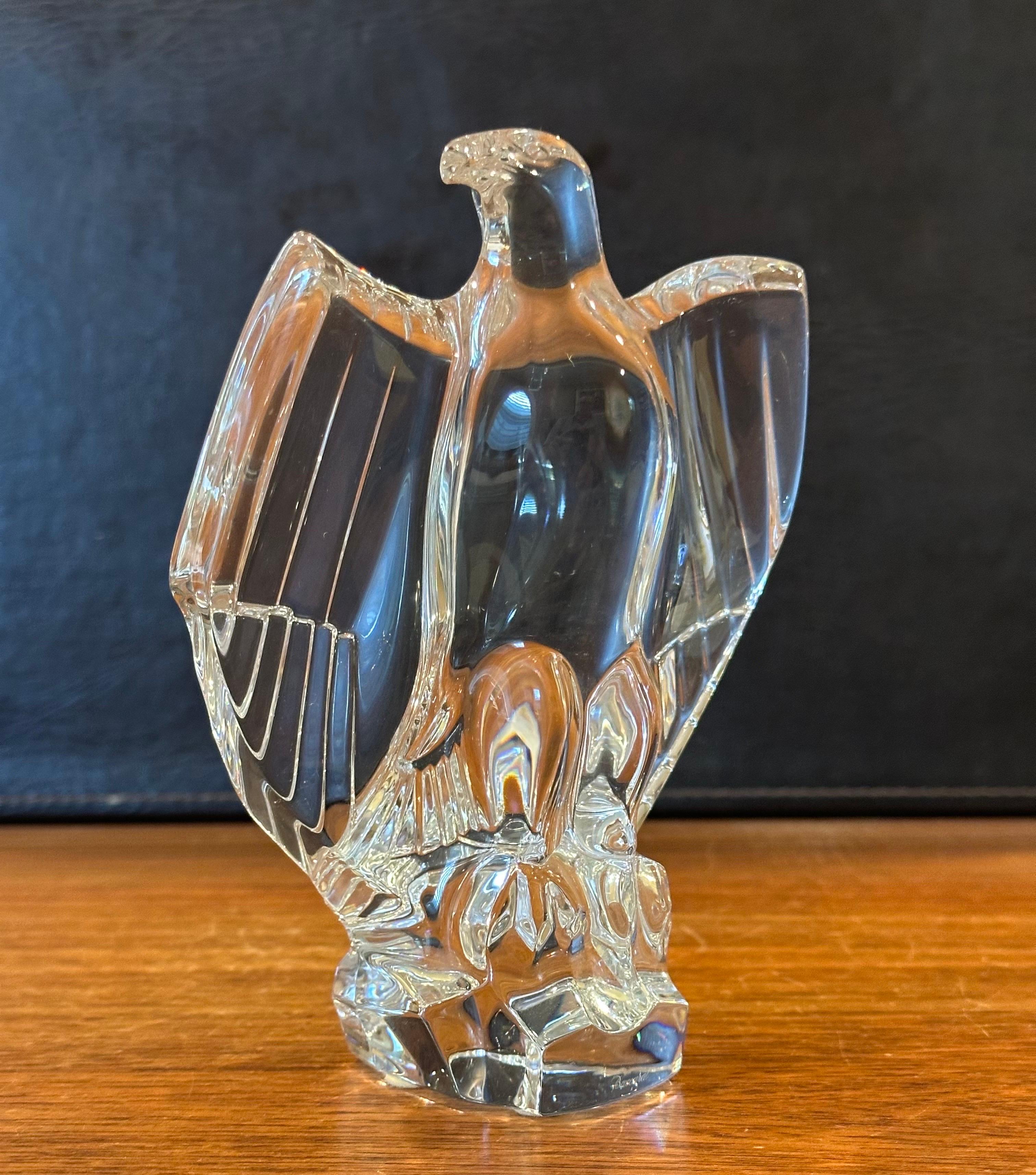 Scultura di cristallo stilizzato con aquila calva di Baccarat in vendita 1