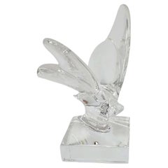 Stylized Crystal Butterfly Sculpture / Paperweight by Baccarat