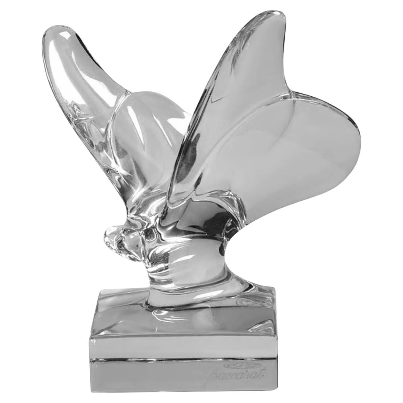 Stylized Crystal Butterfly Sculpture / Paperweight by Baccarat