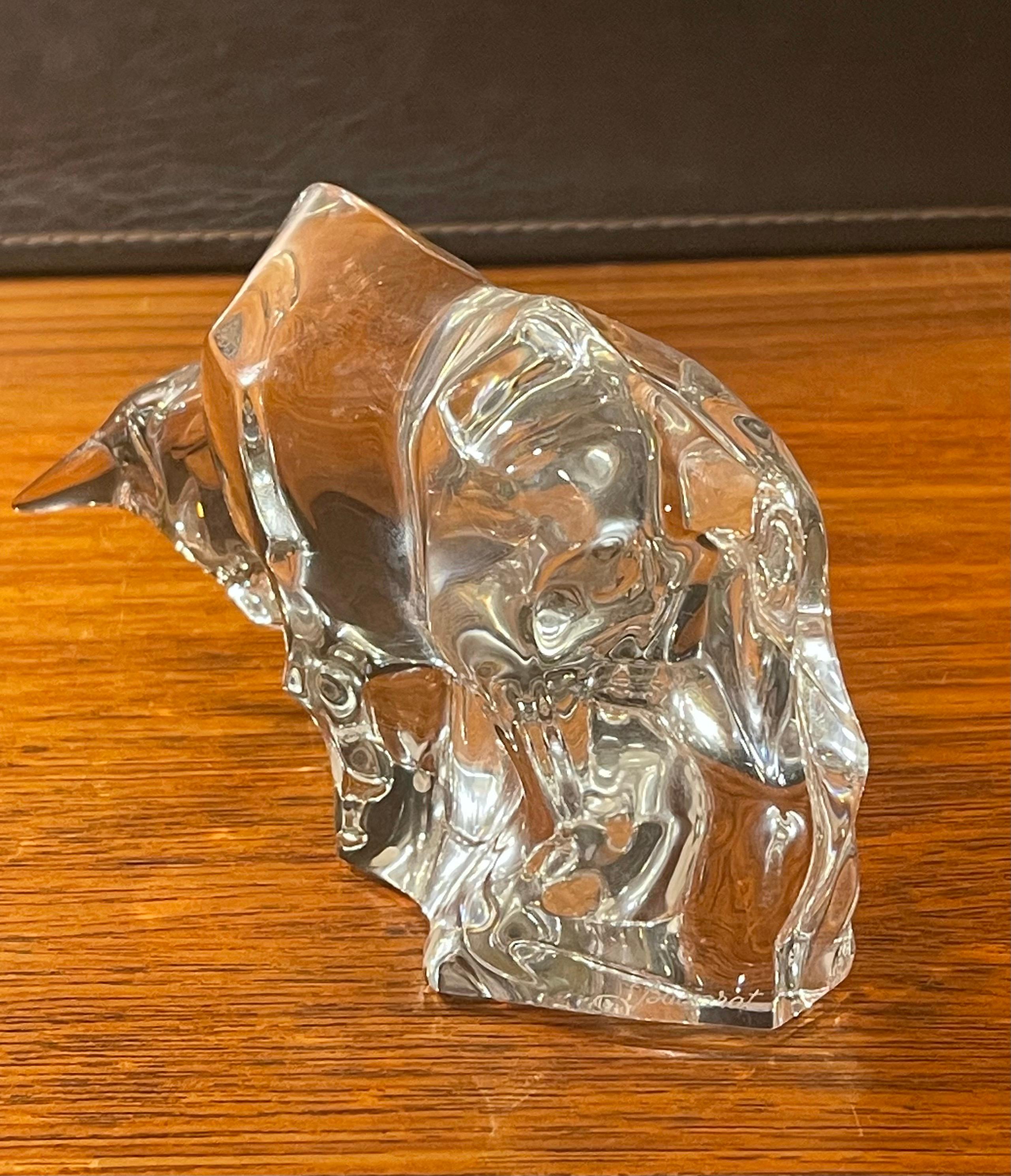 Stylized Crystal Charging Bull Sculpture by Baccarat 1