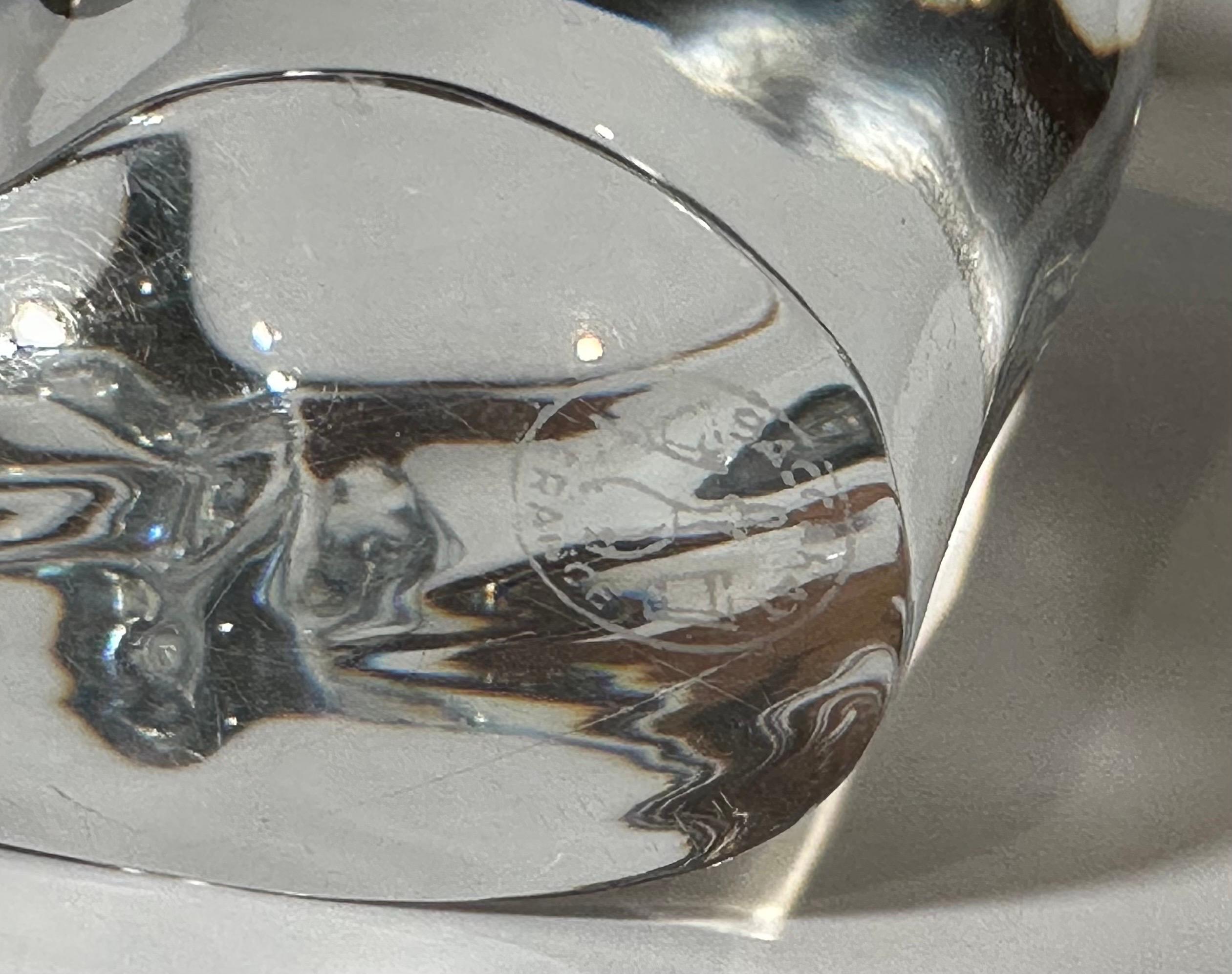 Sculpture ou presse-papier éléphant en cristal stylisé par Baccarat en vente 2