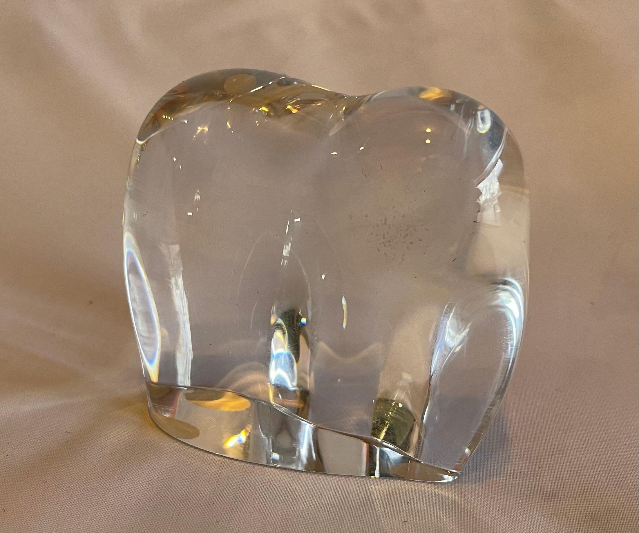 Stylized Crystal Elephant Sculpture or Paperweight by Baccarat 1