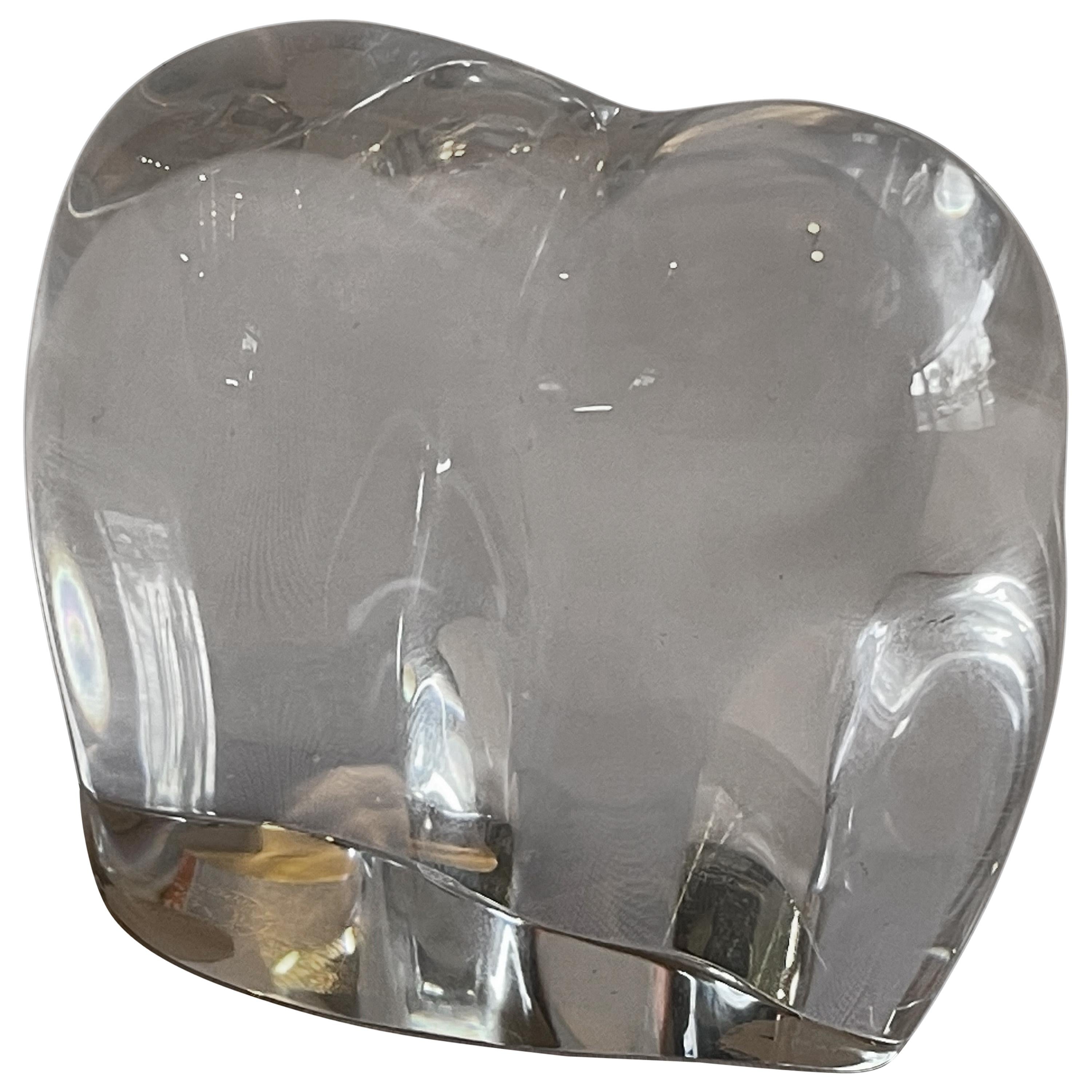 Stylized Crystal Elephant Sculpture or Paperweight by Baccarat