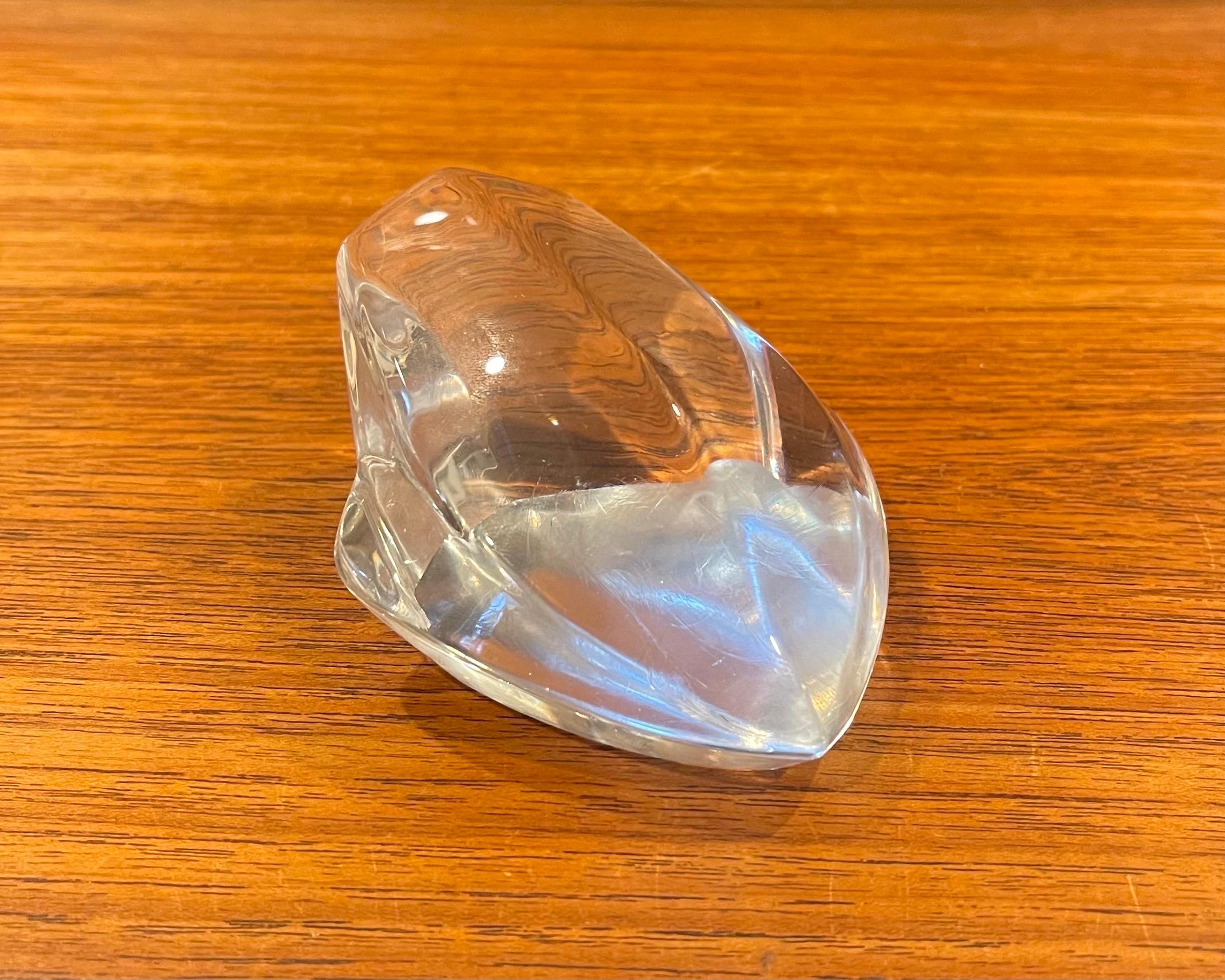 French Stylized Crystal Frog Sculpture / Paperweight For Sale