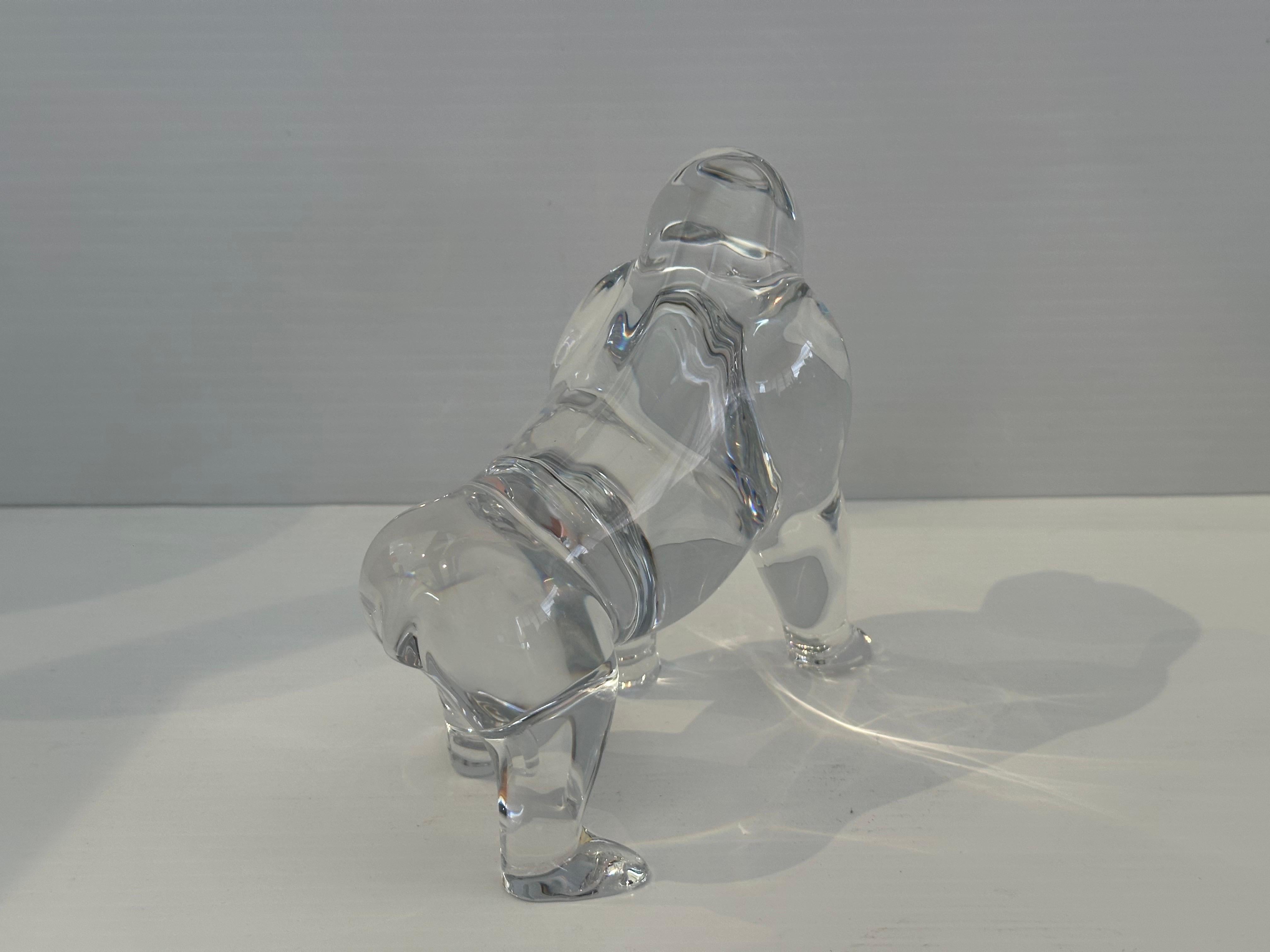 Sculpture Gorille en cristal stylisé par Loet Vanderveen pour Baccarat en vente 4