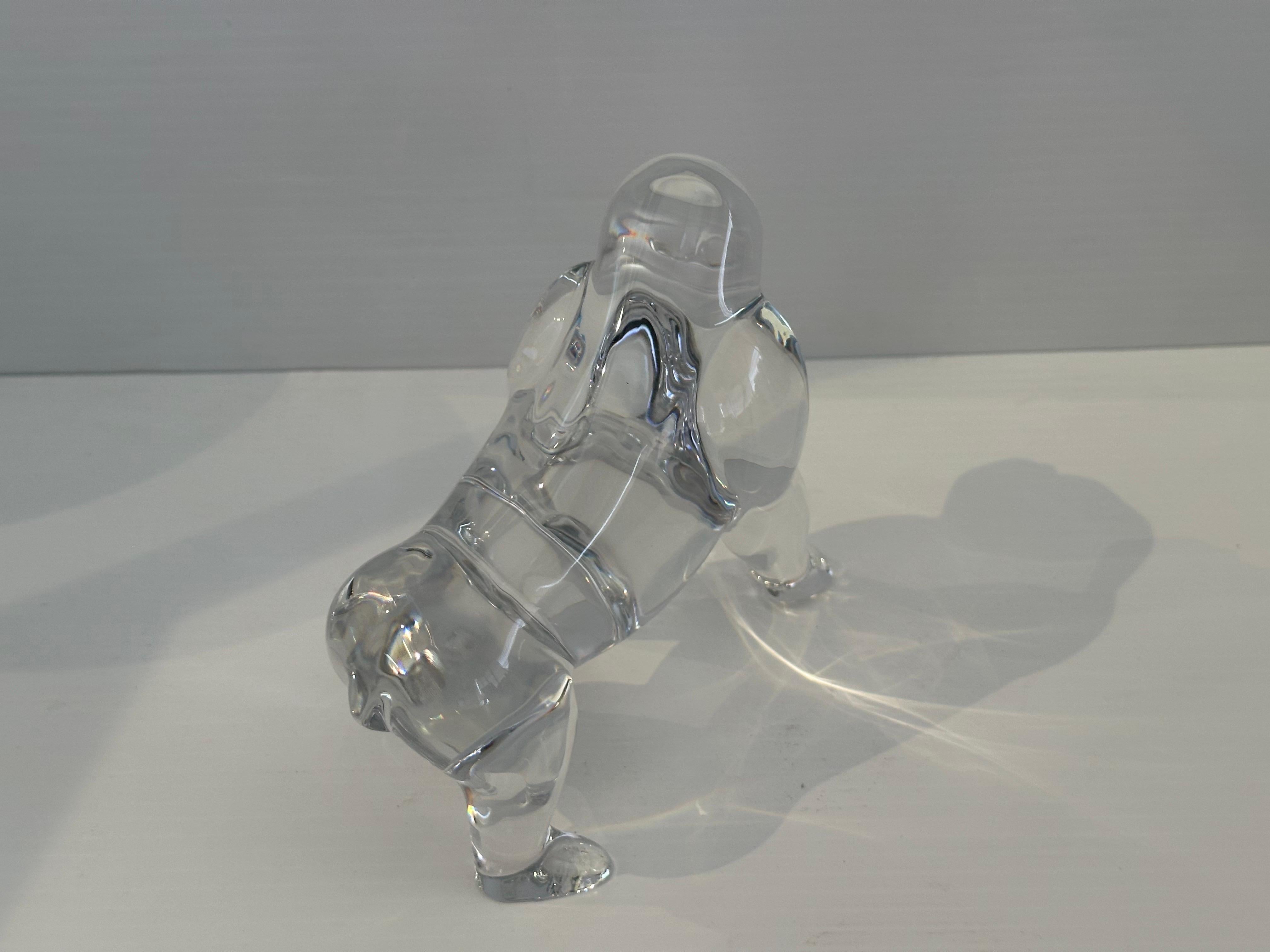 Sculpture Gorille en cristal stylisé par Loet Vanderveen pour Baccarat en vente 6