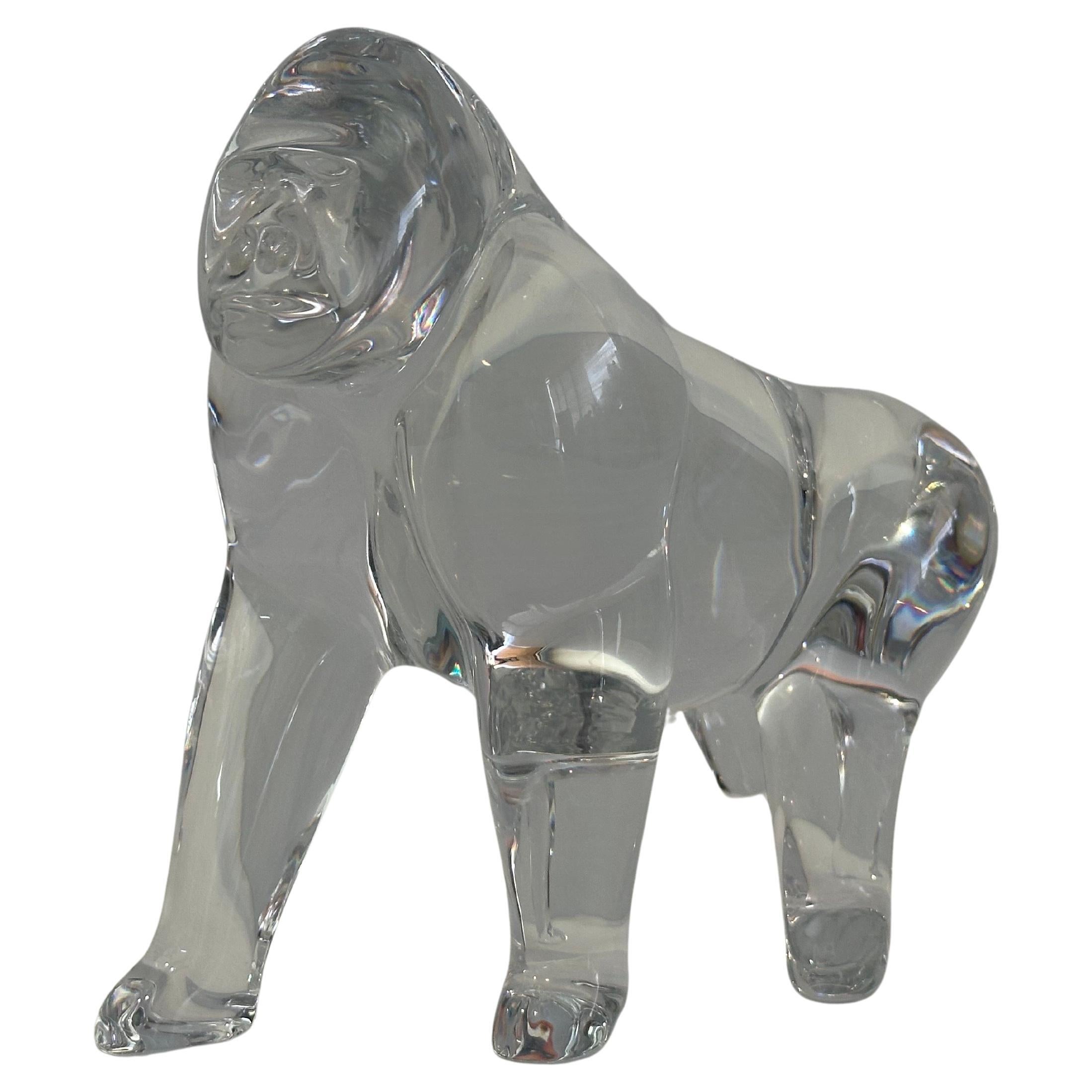 Sculpture Gorille en cristal stylisé par Loet Vanderveen pour Baccarat en vente 10