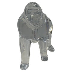 Stylized Crystal Gorilla Sculpture by Loet Vanderveen for Baccarat