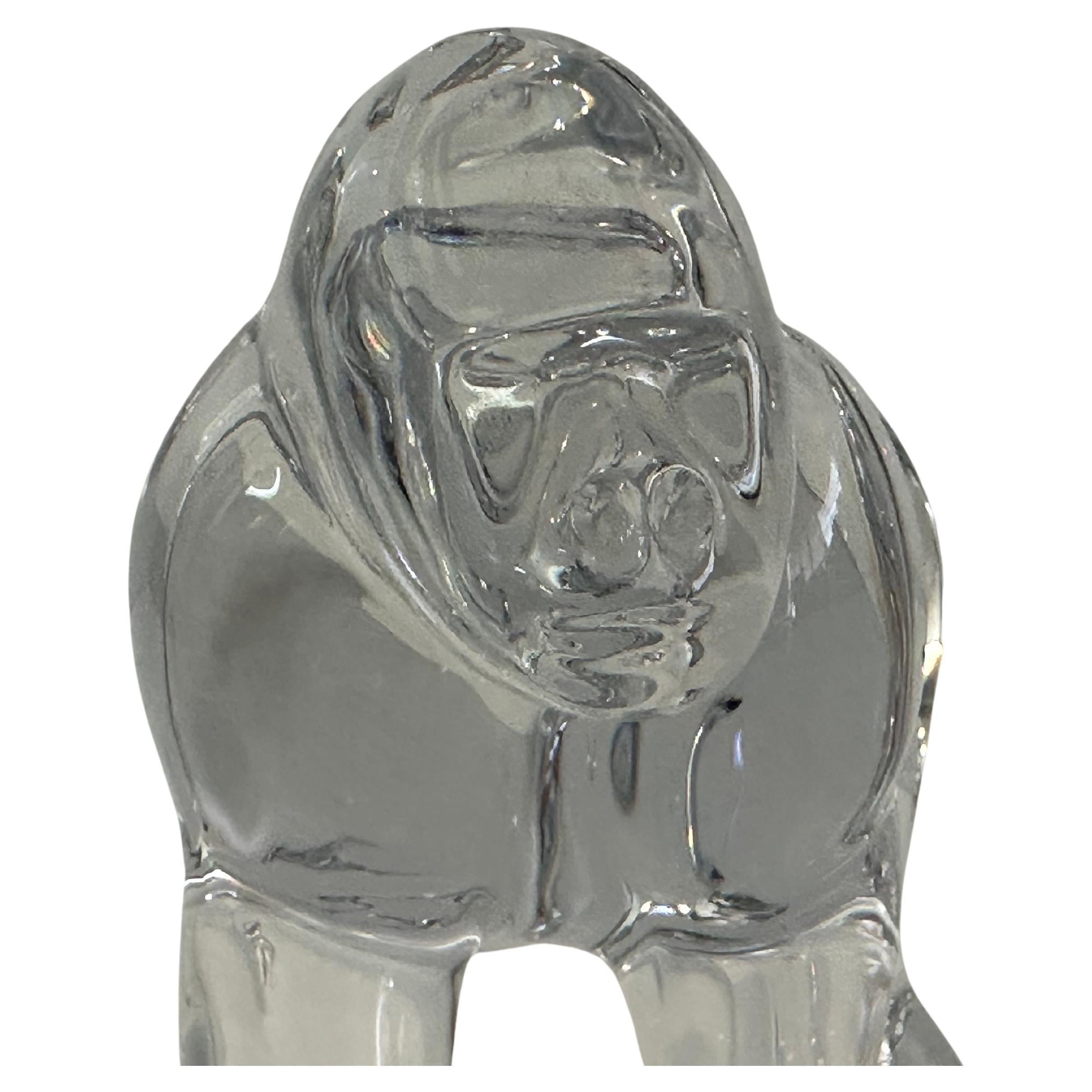 Français Sculpture Gorille en cristal stylisé par Loet Vanderveen pour Baccarat en vente