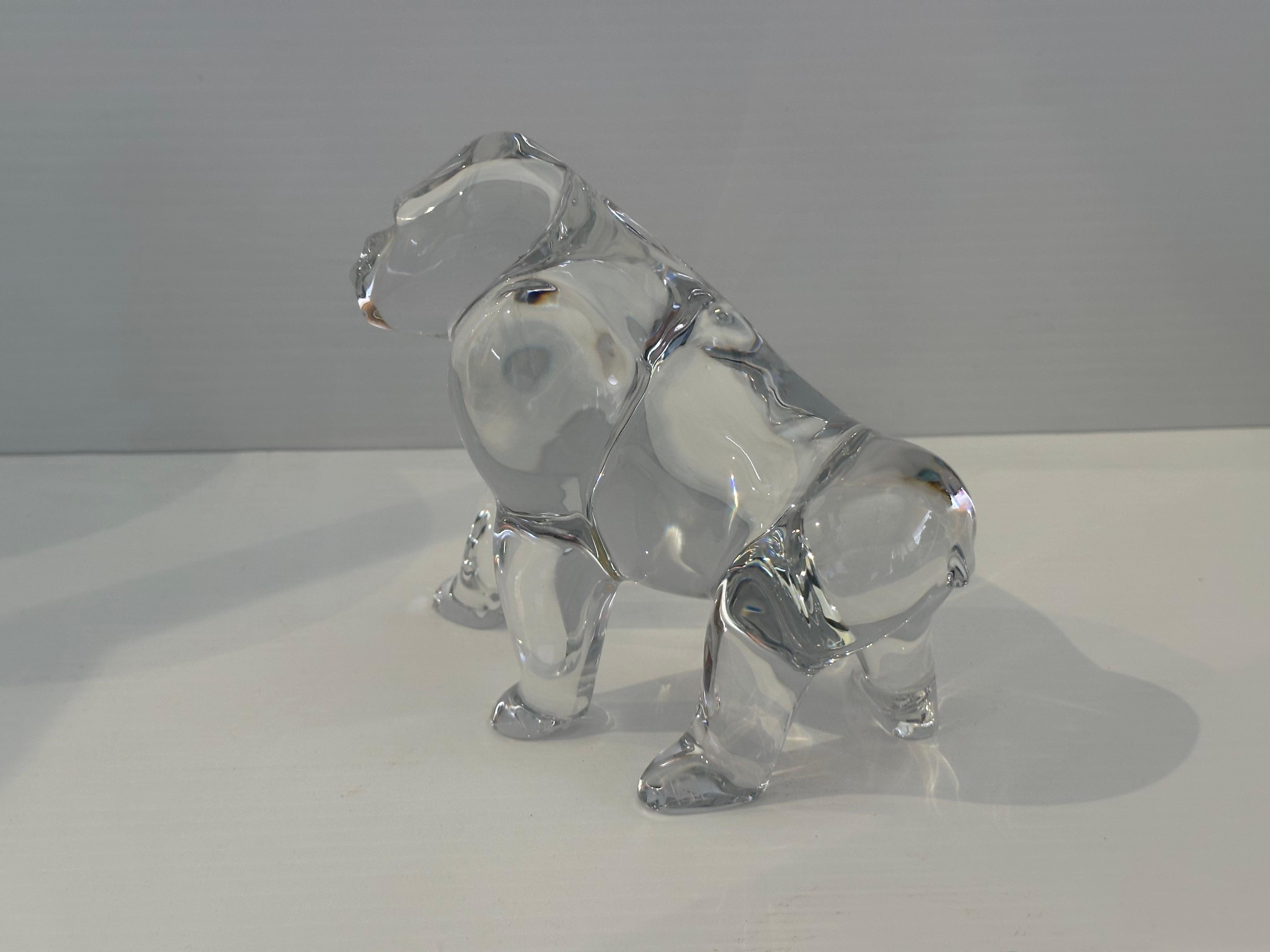 20ième siècle Sculpture Gorille en cristal stylisé par Loet Vanderveen pour Baccarat en vente