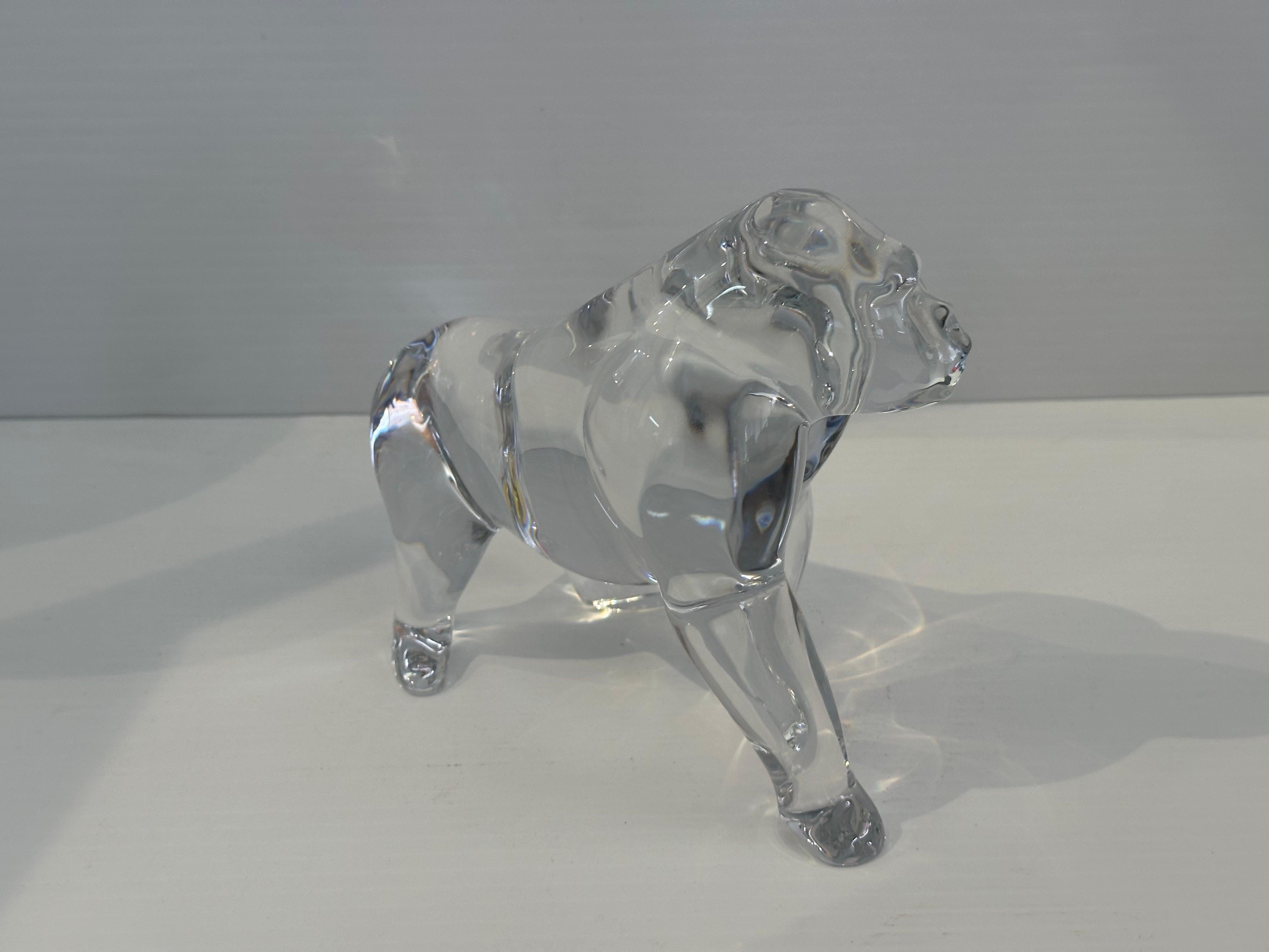 Cristal Sculpture Gorille en cristal stylisé par Loet Vanderveen pour Baccarat en vente