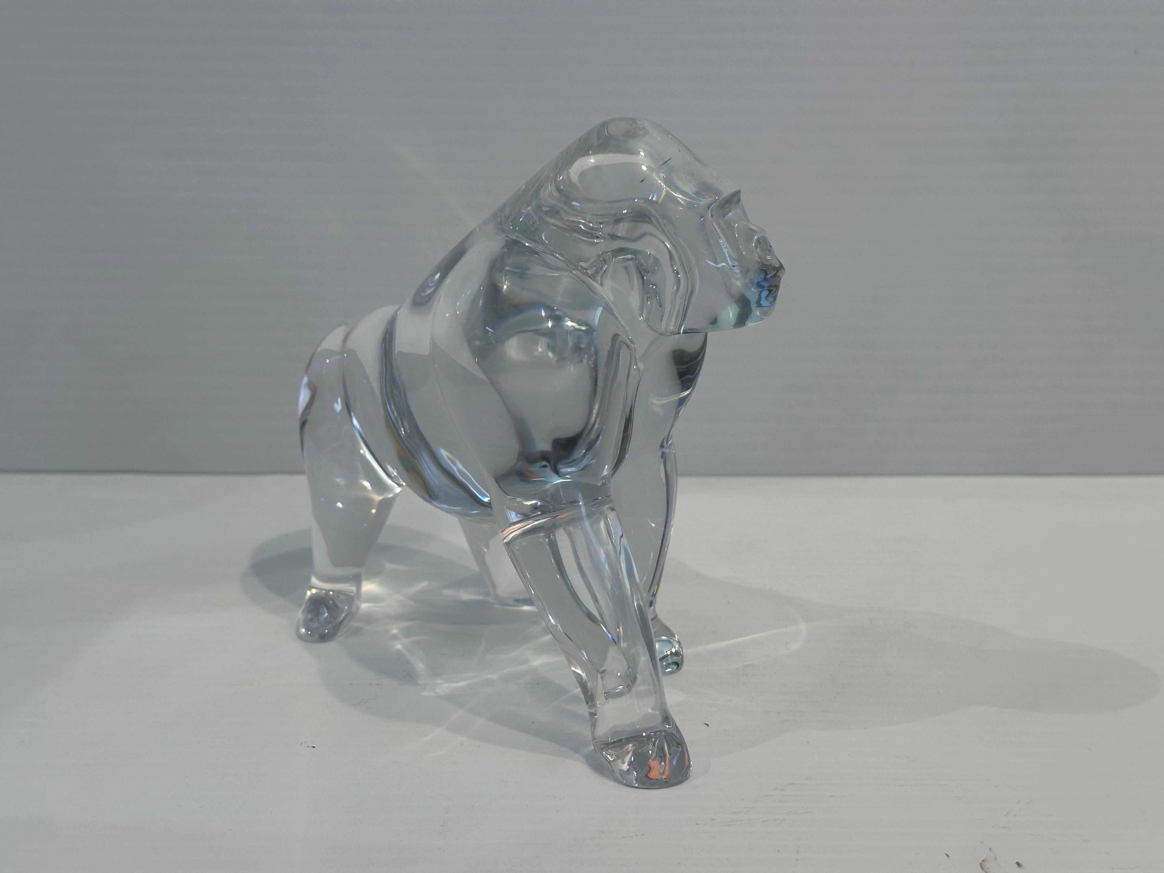 Sculpture Gorille en cristal stylisé par Loet Vanderveen pour Baccarat en vente 3