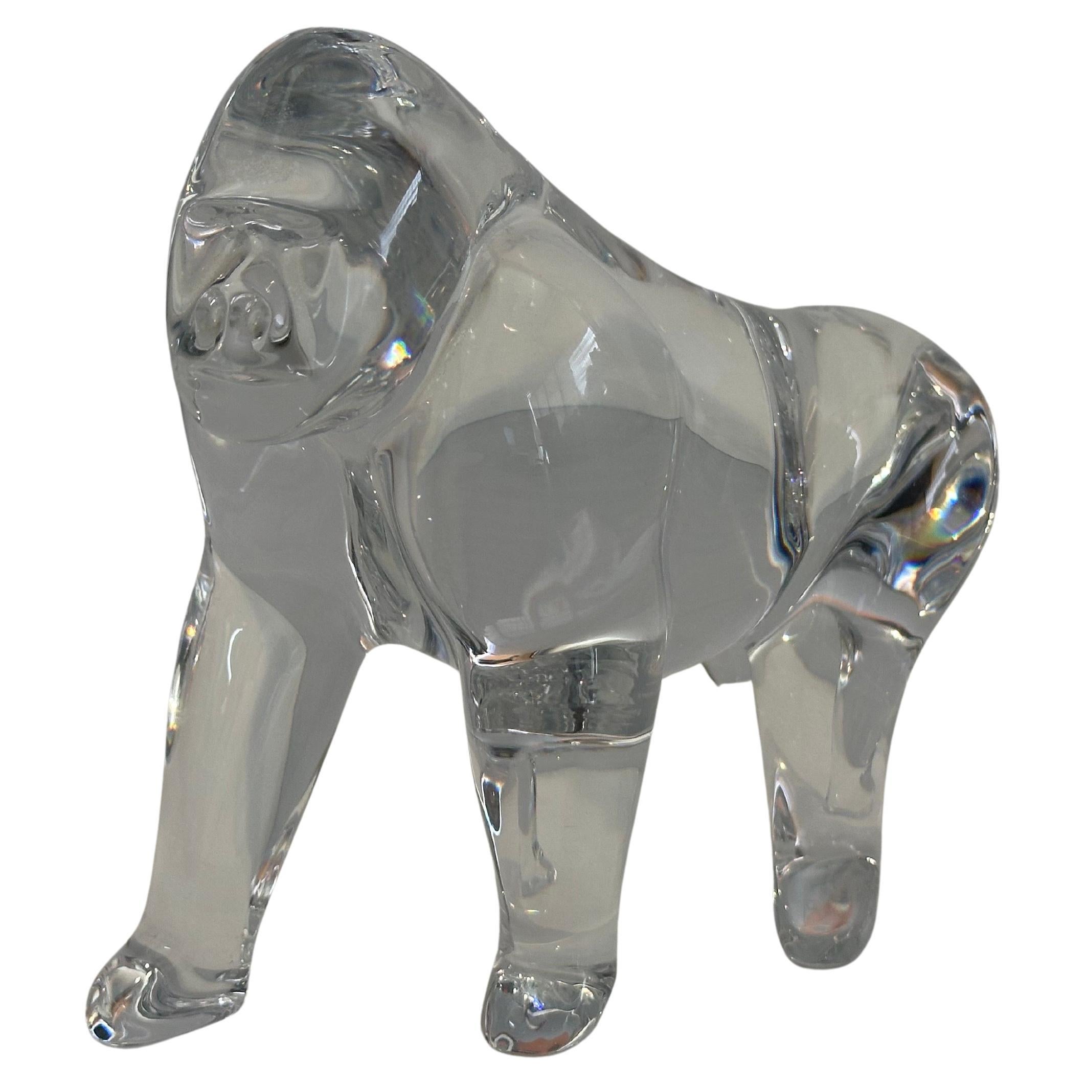 Sculpture Gorille en cristal stylisé par Loet Vanderveen pour Baccarat en vente