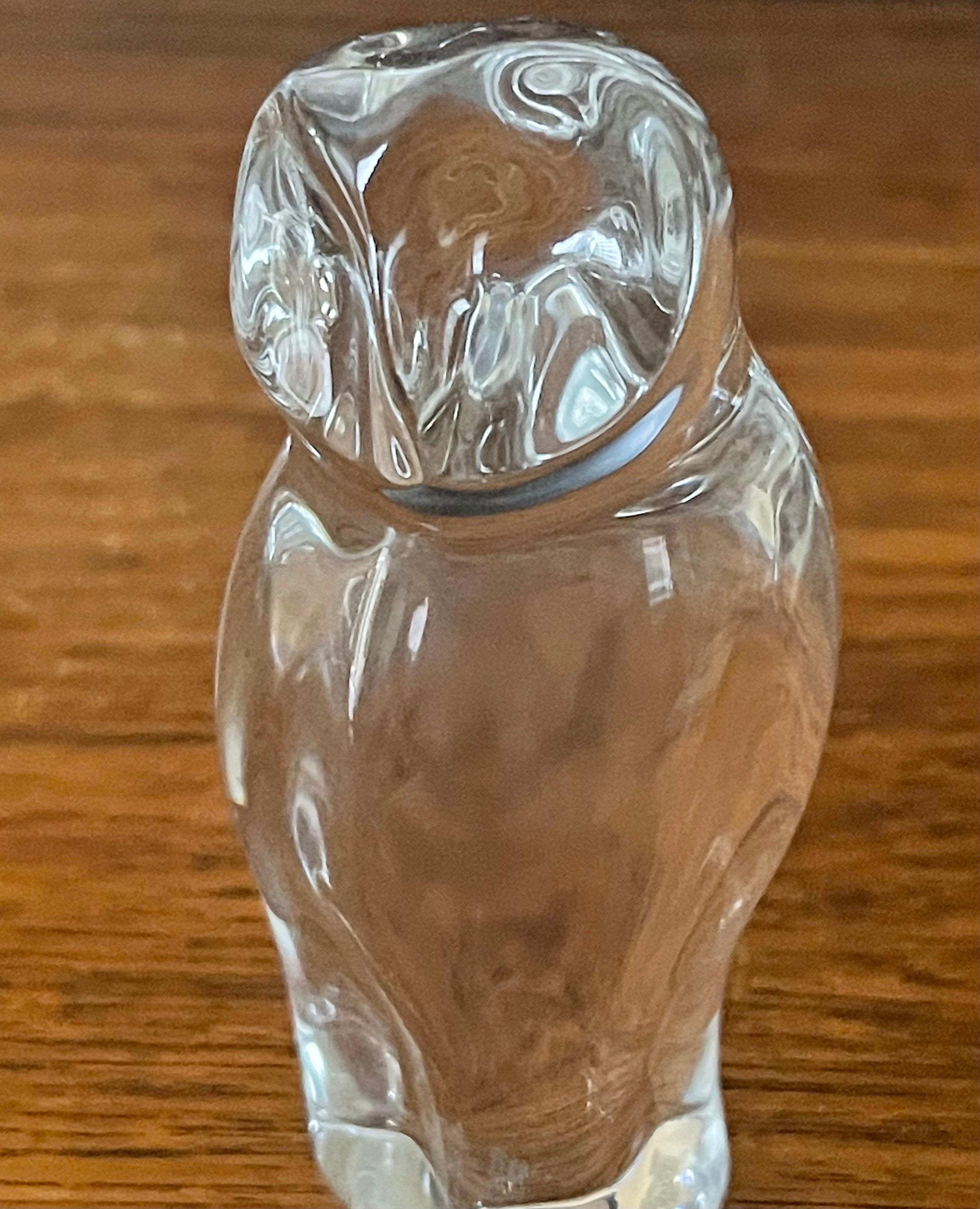 Stylized Crystal Owl Sculpture / Paperweight by Baccarat 4