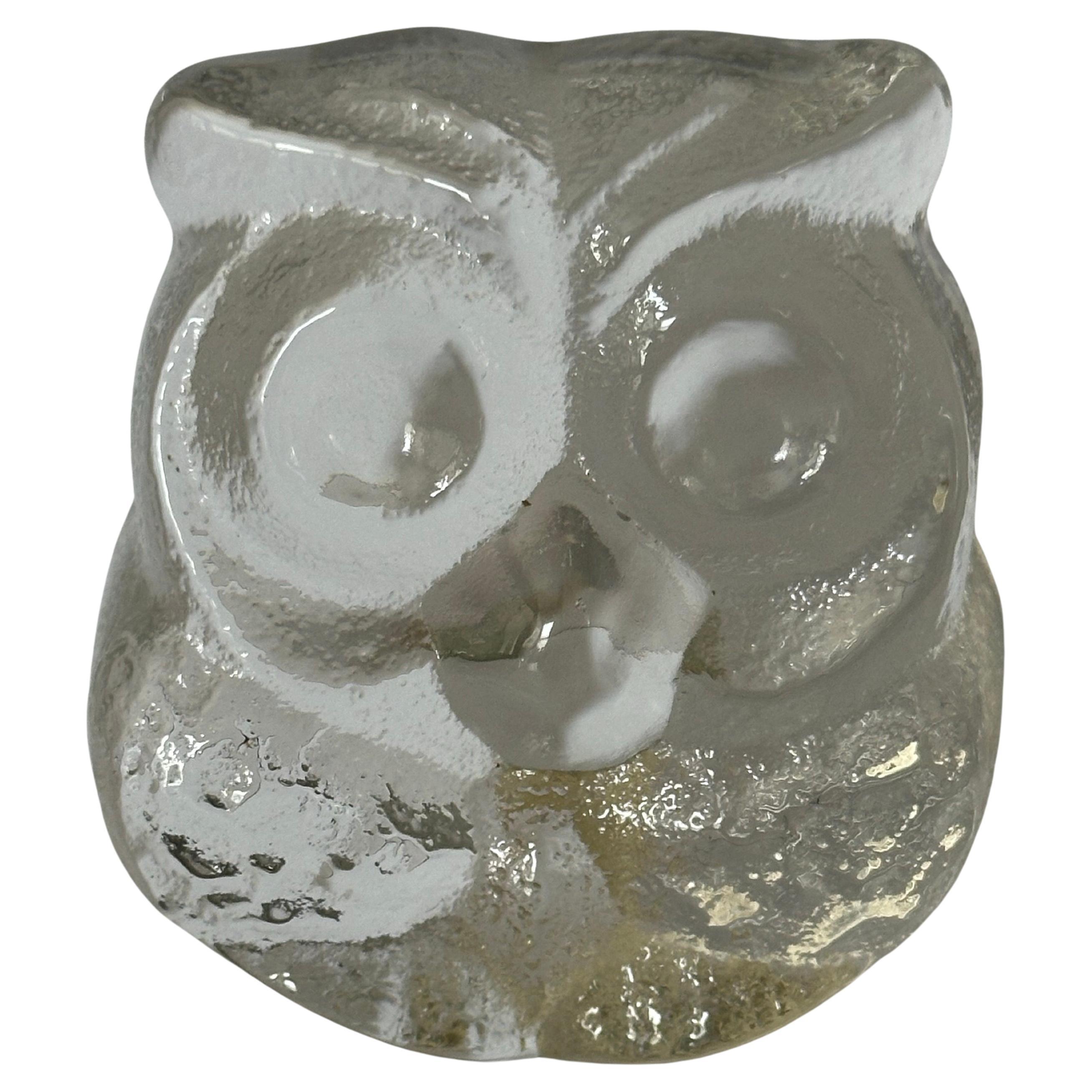 Stylized Crystal Owl Sculpture / Paperweight by Riedel of Austria For Sale 5