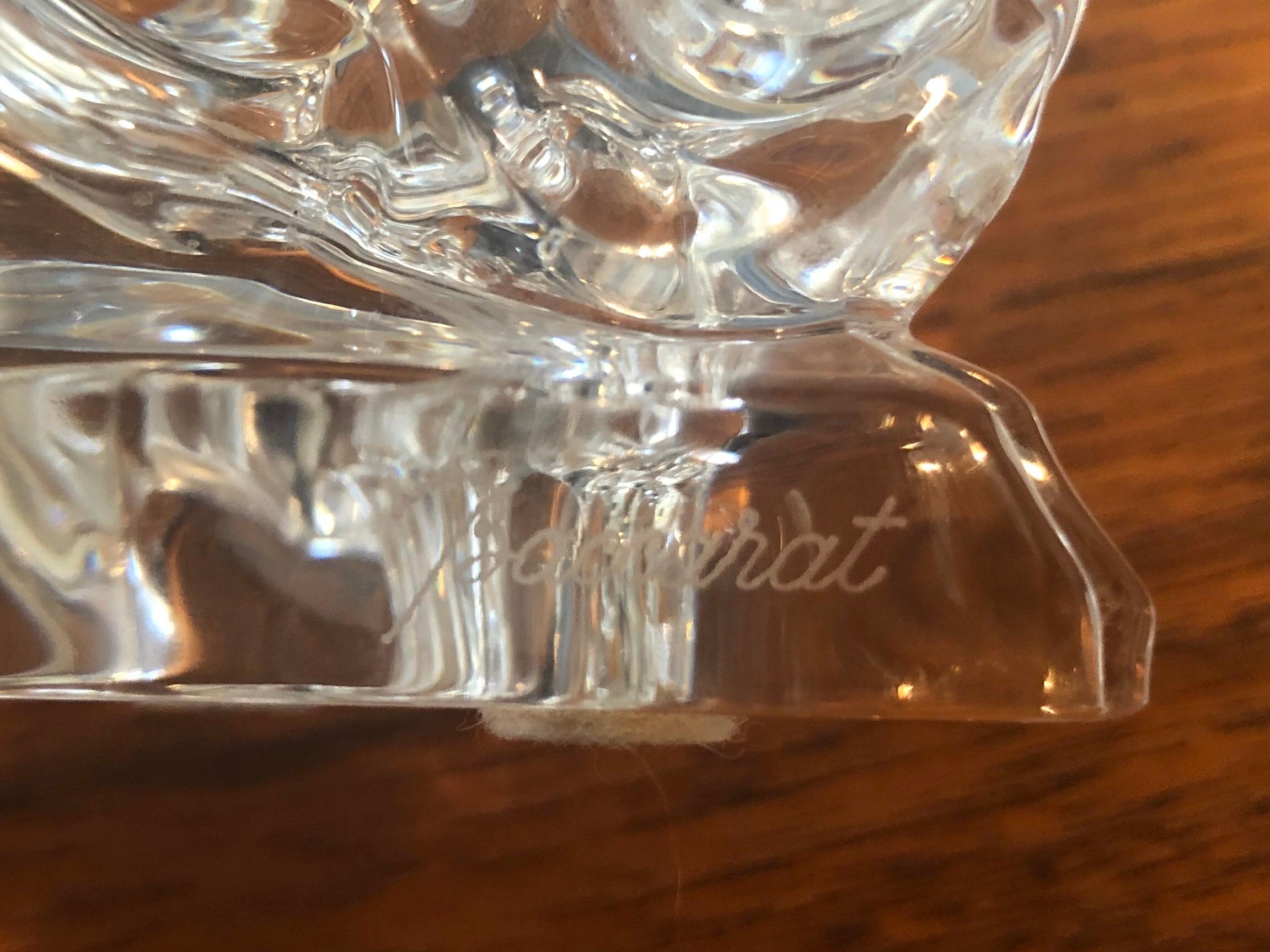 Stylized Crystal Panther / Jaguar Sculpture by Baccarat In Good Condition In San Diego, CA