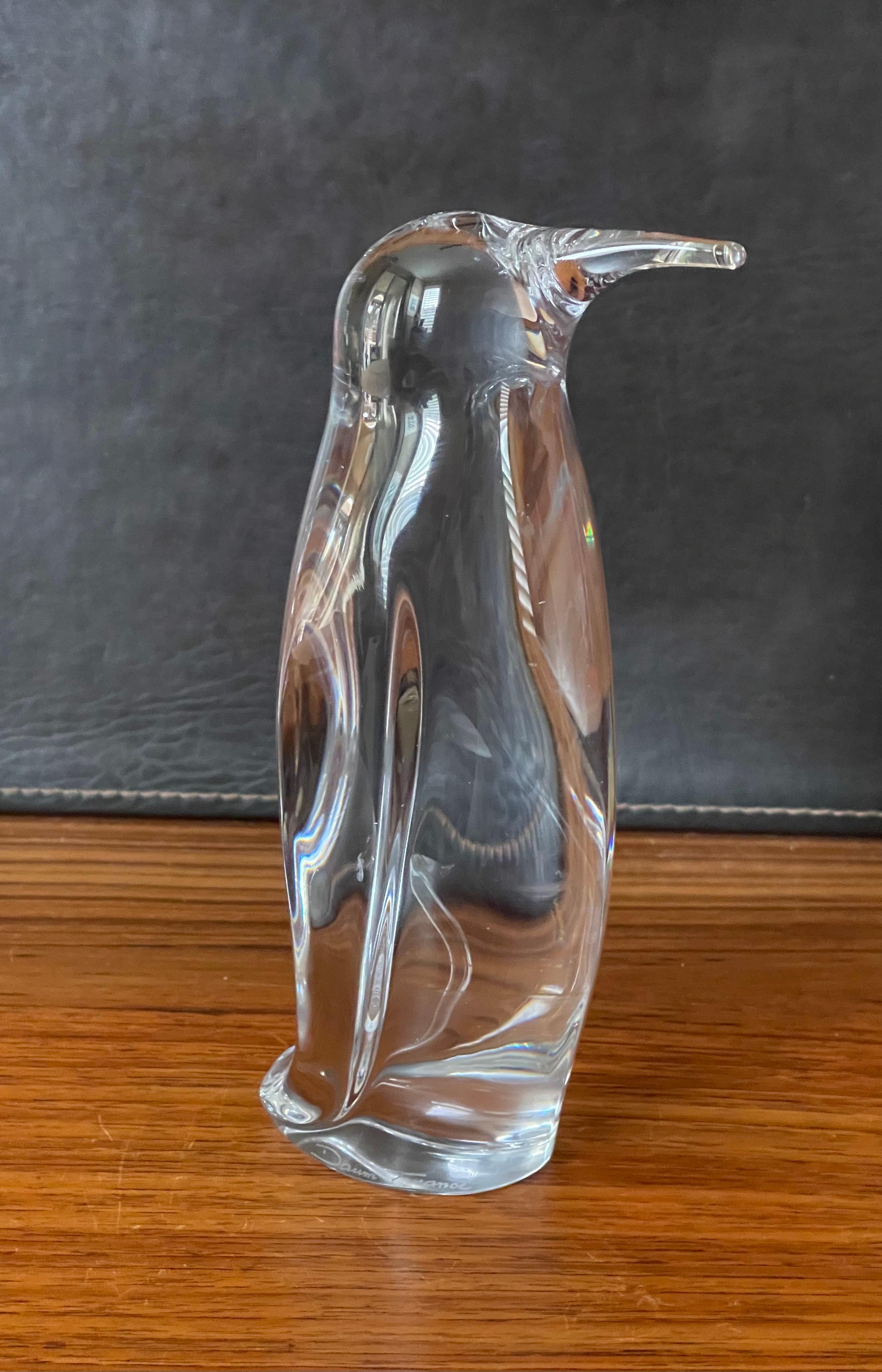 Stylized Crystal Penguin Sculpture by Daum, France For Sale 1
