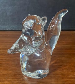 Stylized Crystal Squirrel Sculpture by Daum, France
