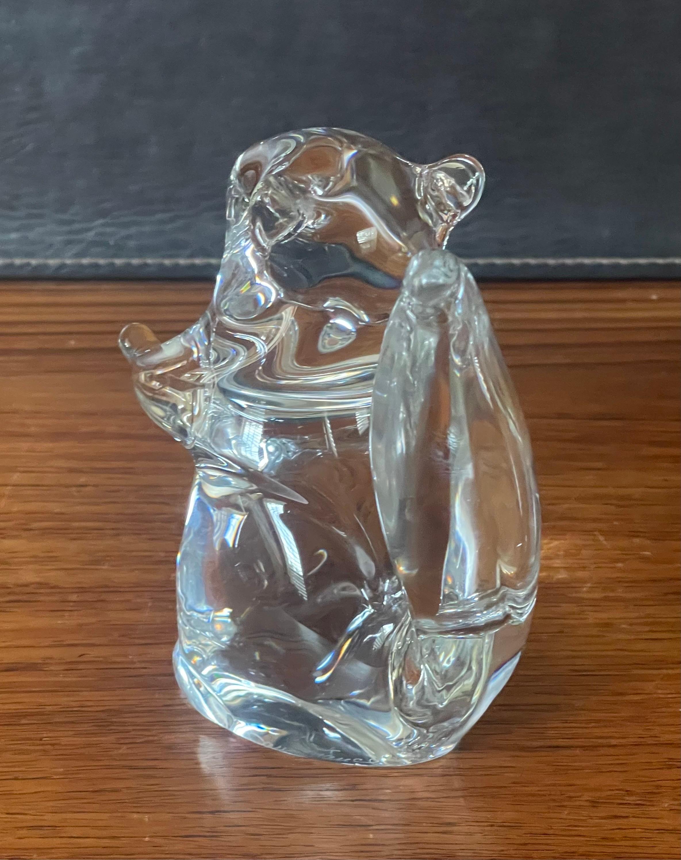 Stylized Crystal Squirrel Sculpture by Daum, France For Sale 1