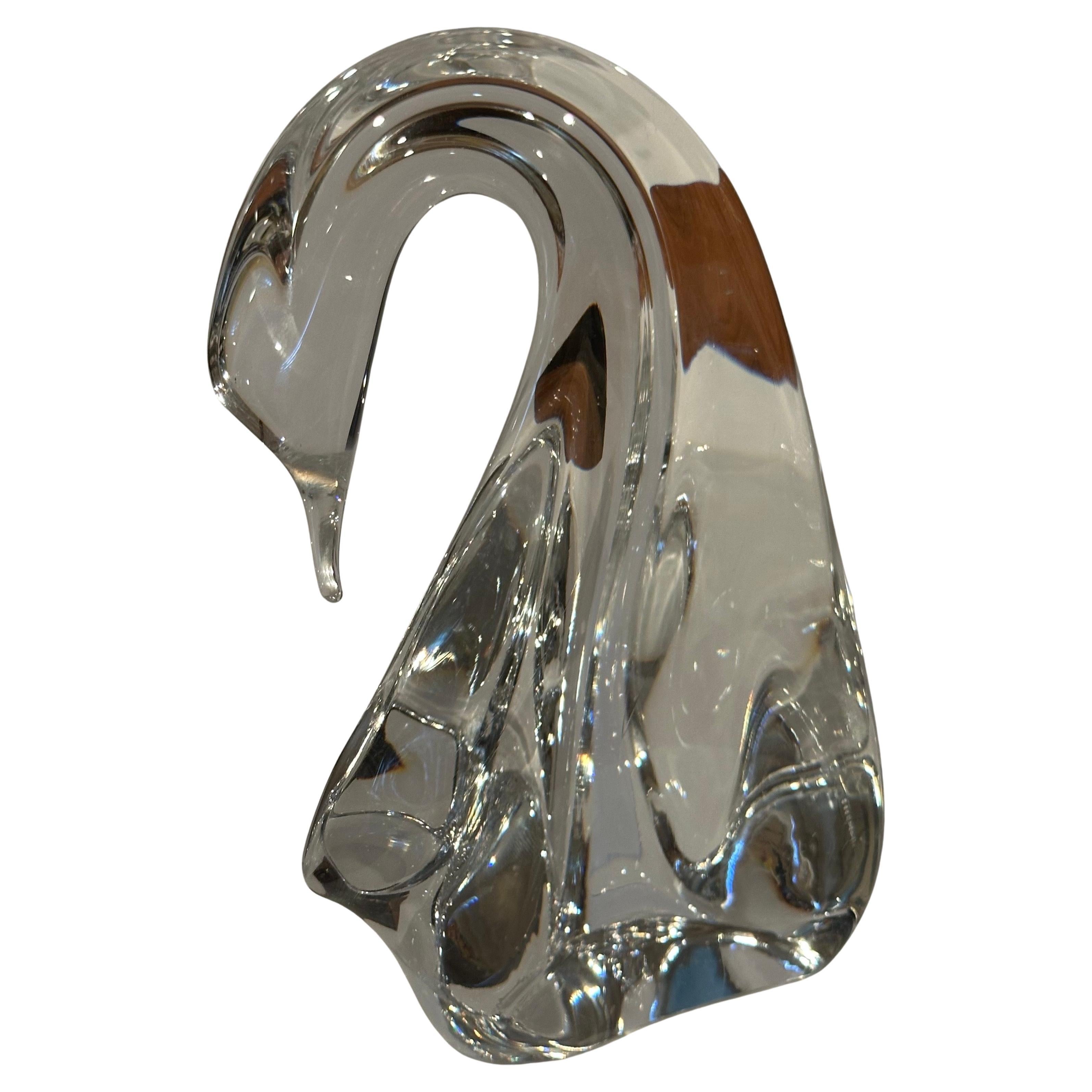 Sculpture de cygne en cristal stylisé par Daum, France en vente 4