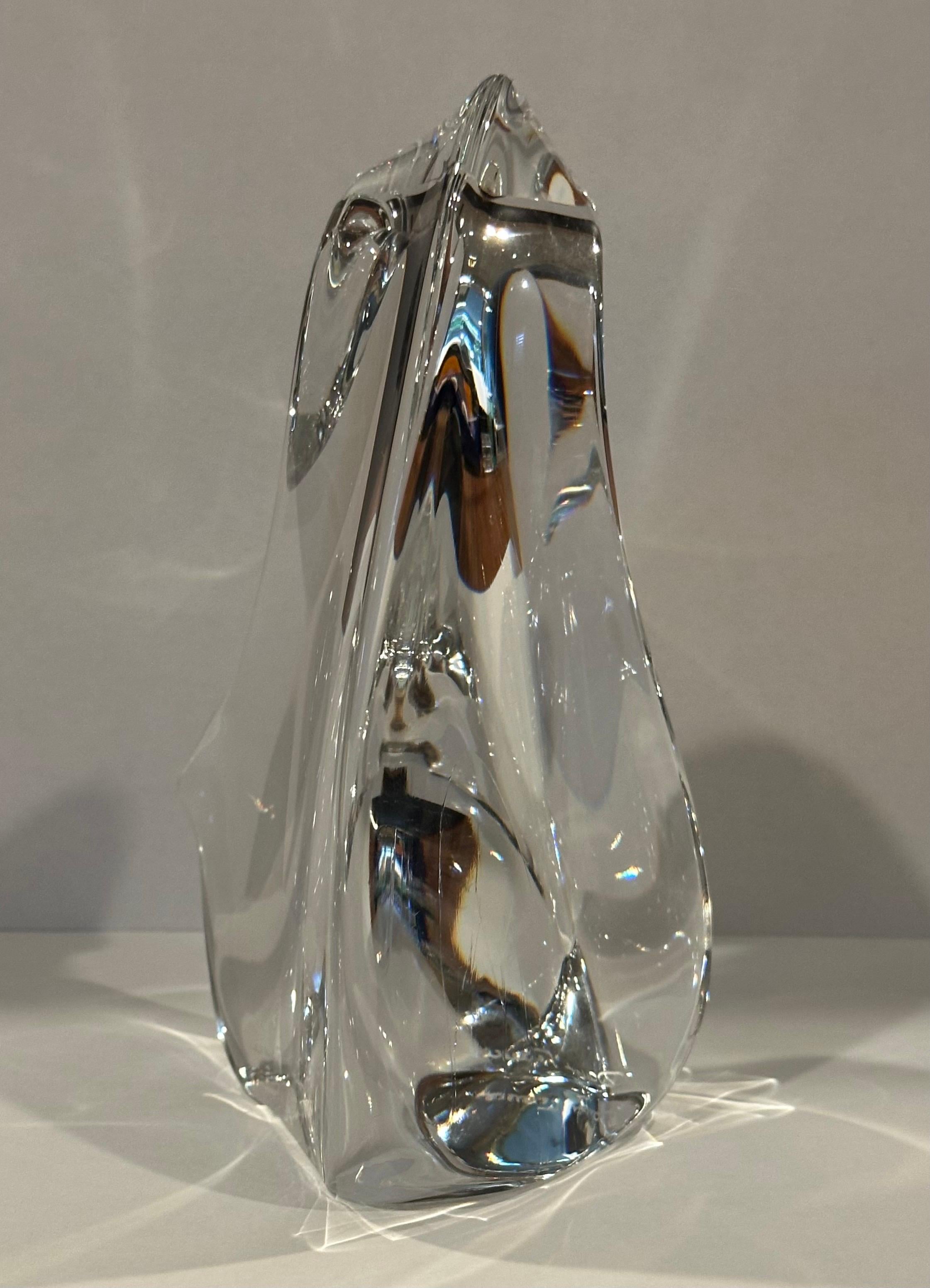 Sculpture de cygne en cristal stylisé par Daum, France Bon état - En vente à San Diego, CA