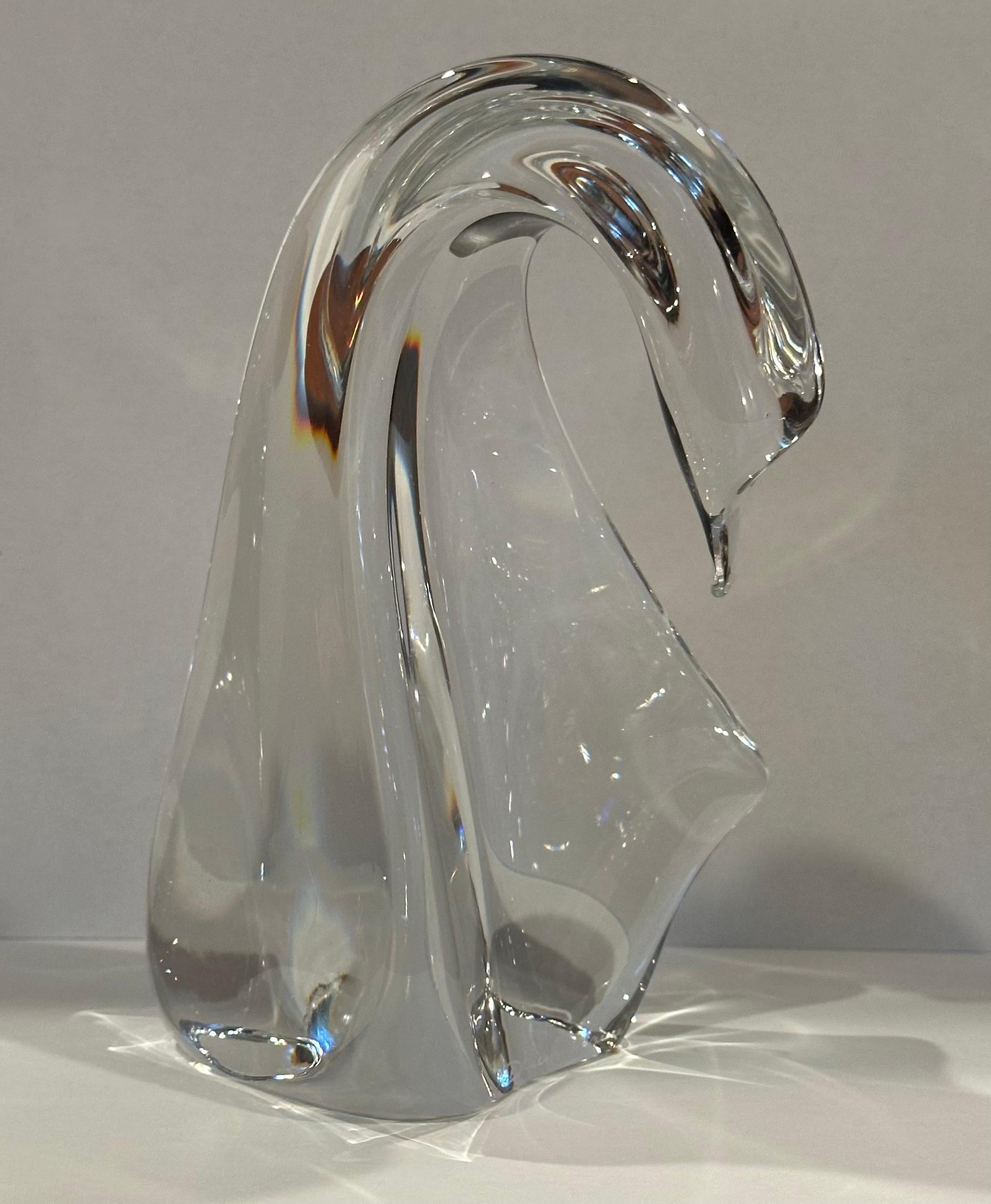 Sculpture de cygne en cristal stylisé par Daum, France en vente 1