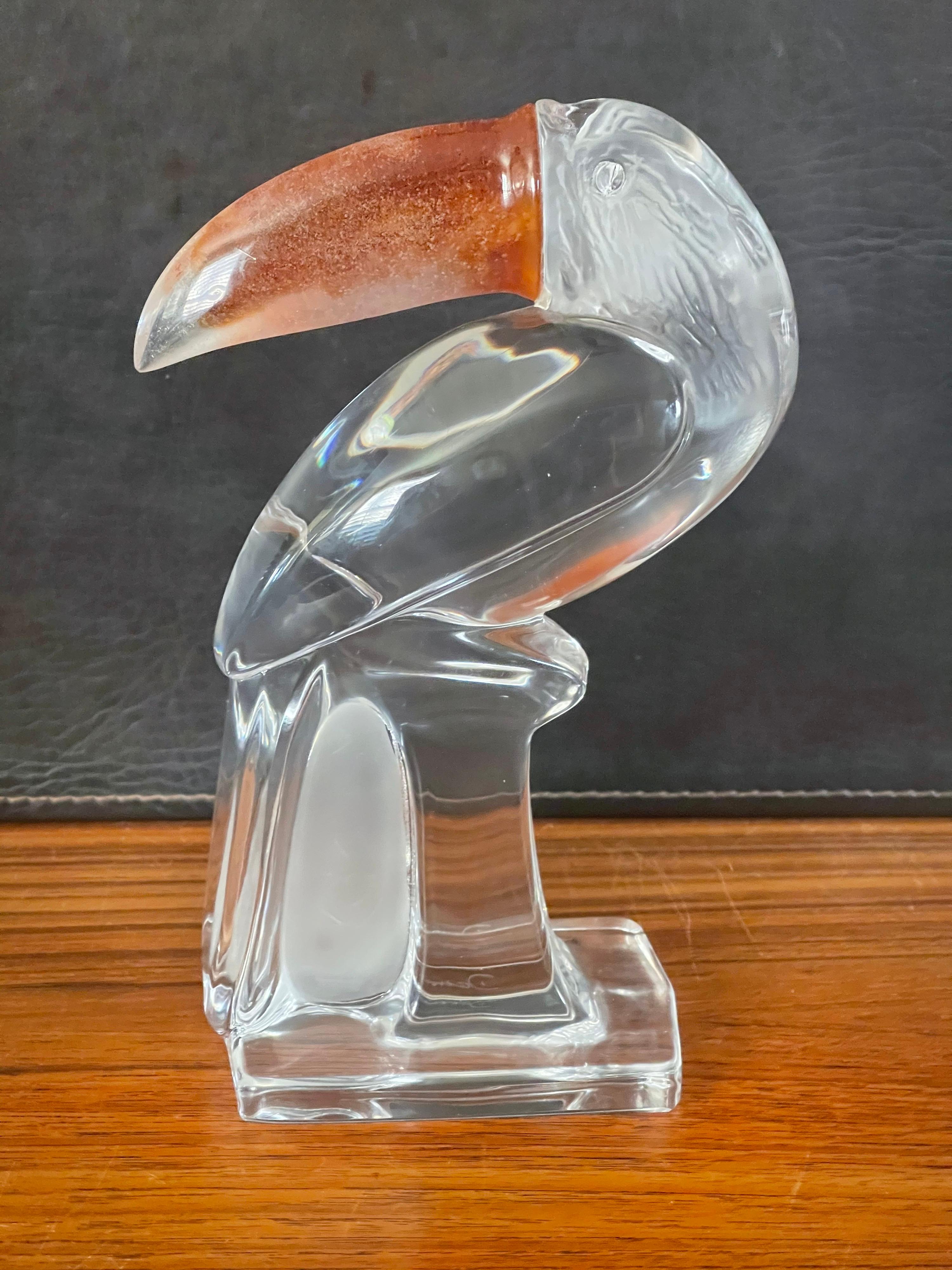 Stylized Crystal Toucan Sculpture by Daum, France For Sale 3