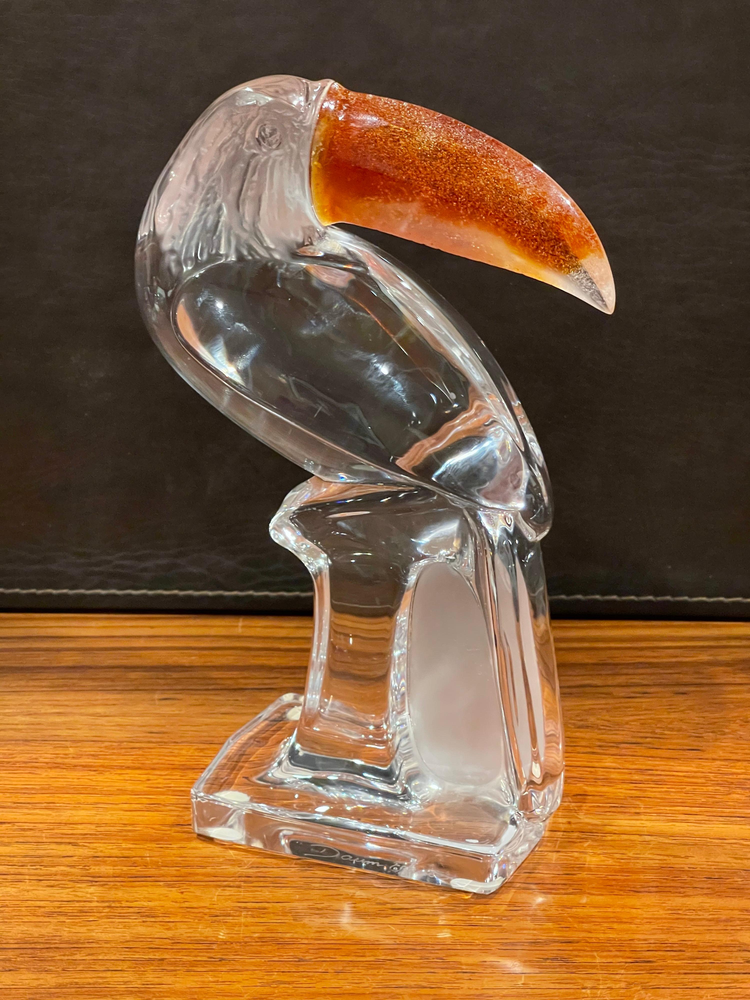 Stylized Crystal Toucan Sculpture by Daum, France 6