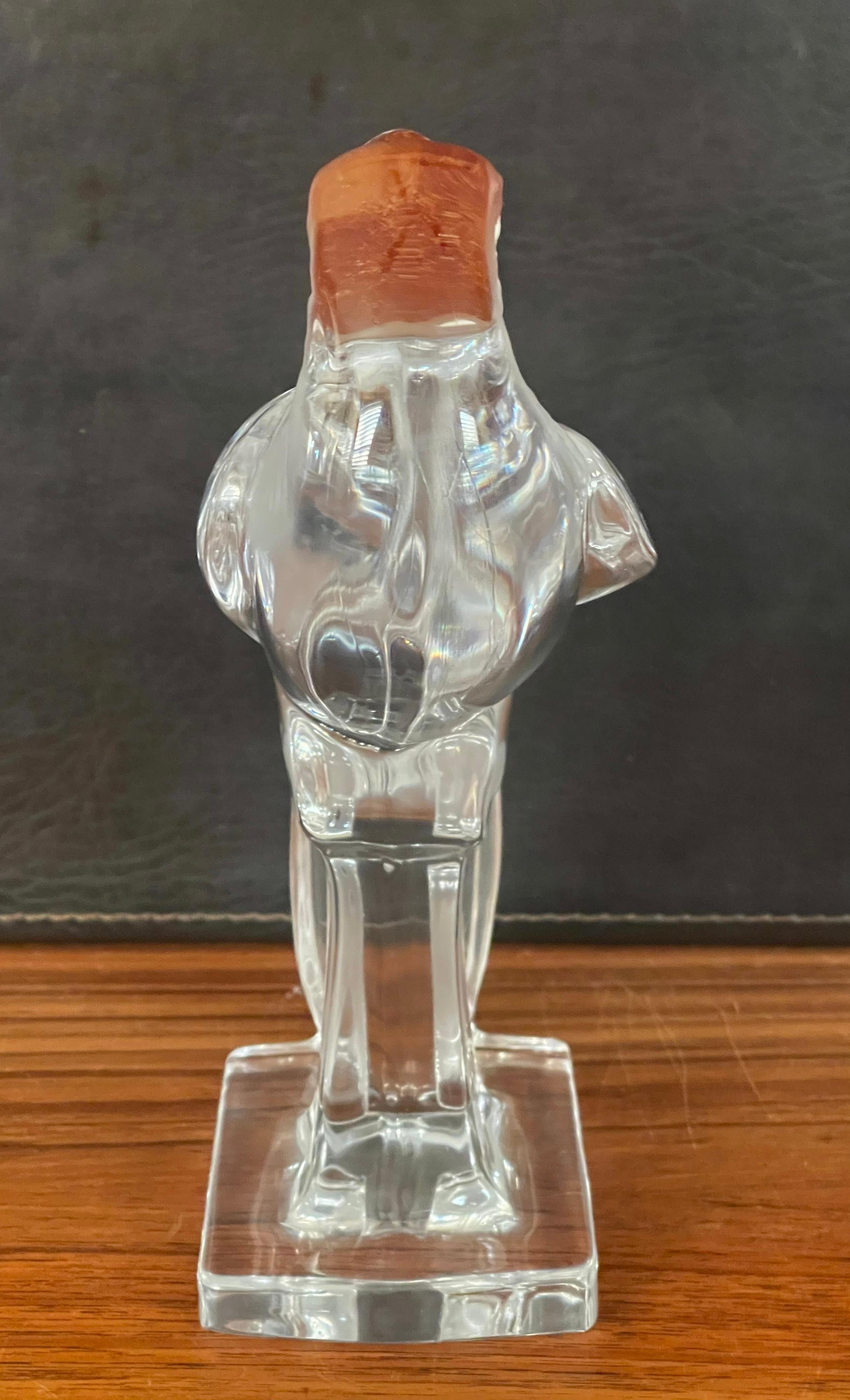 Hollywood Regency Stylized Crystal Toucan Sculpture by Daum, France For Sale