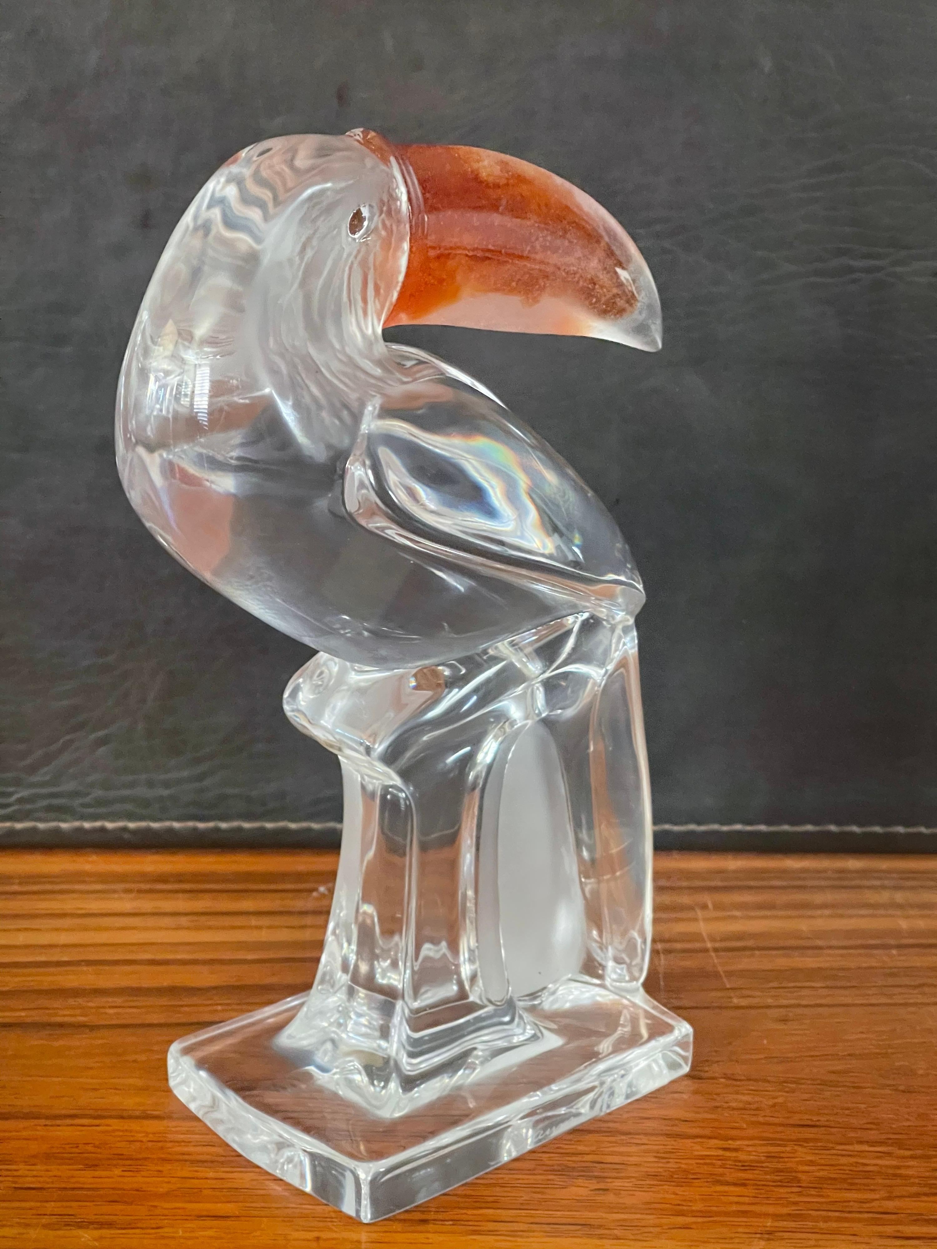 Stylized Crystal Toucan Sculpture by Daum, France For Sale 2