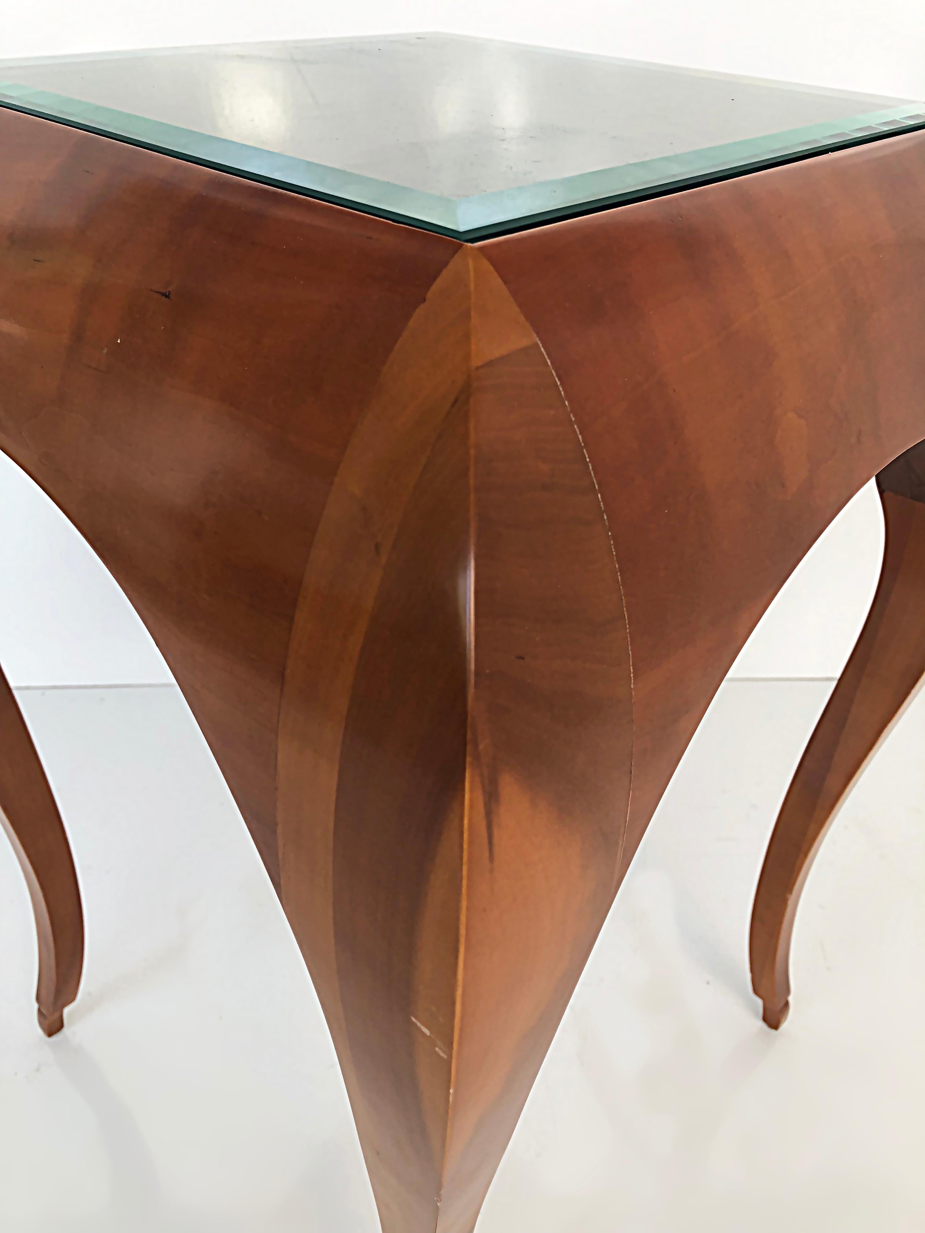20th Century Stylized Curved Wood Side Tables, Manner of René Prou