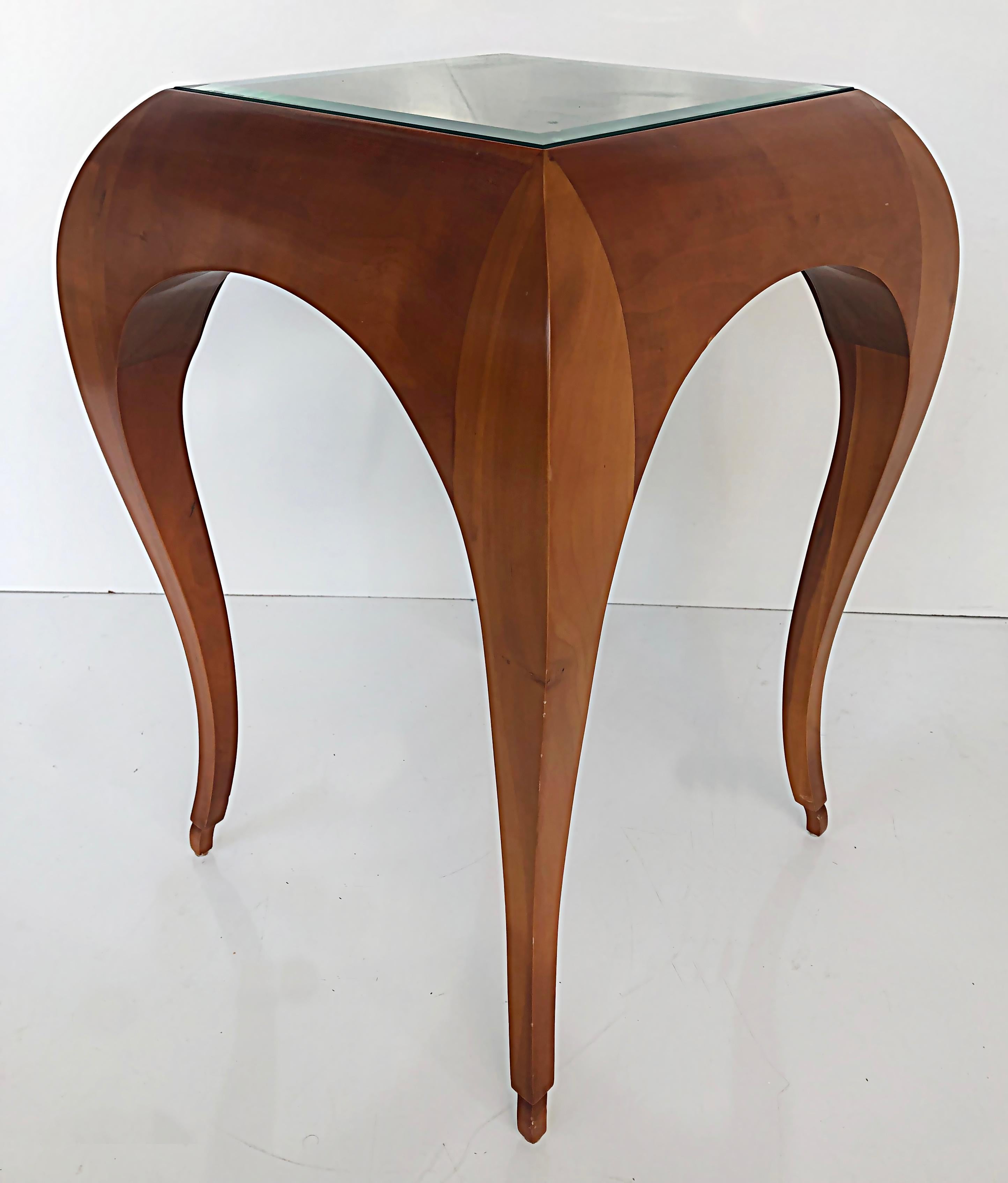 Stylized Curved Wood Side Tables, Manner of René Prou 1