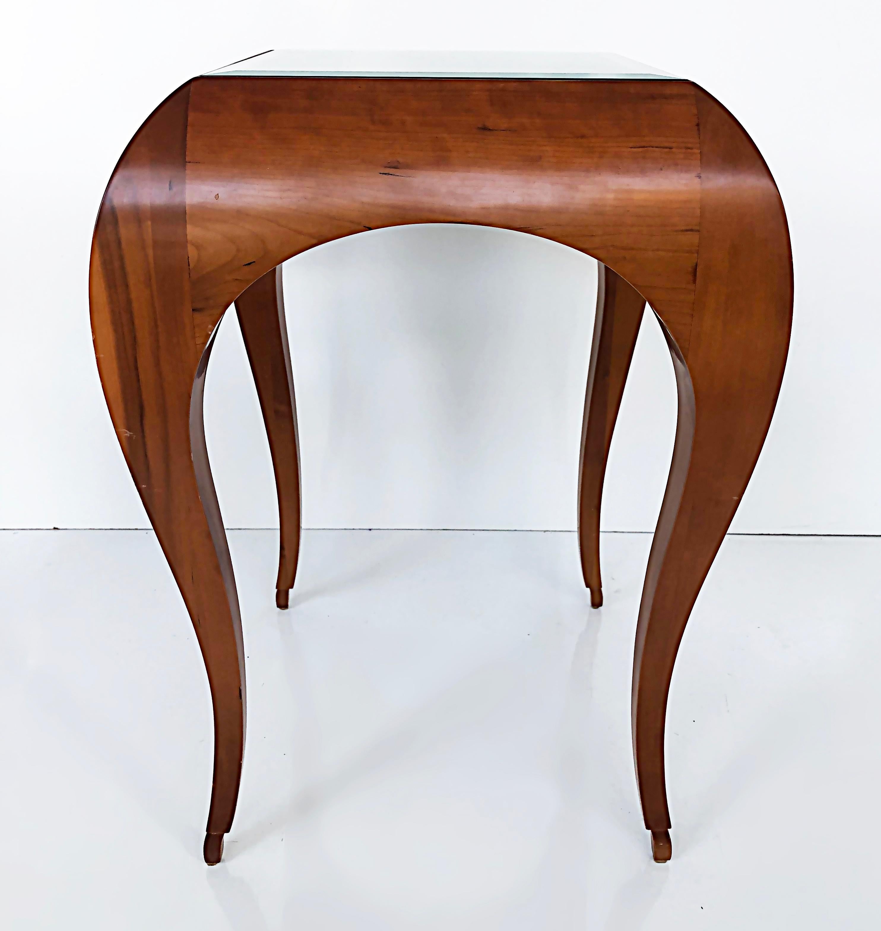 Stylized Curved Wood Side Tables, Manner of René Prou 2