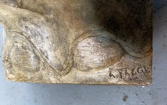 Scultura stilizzata in gesso e terracotta intitolata “Dante” di Alfeo Faggi / Art Déco