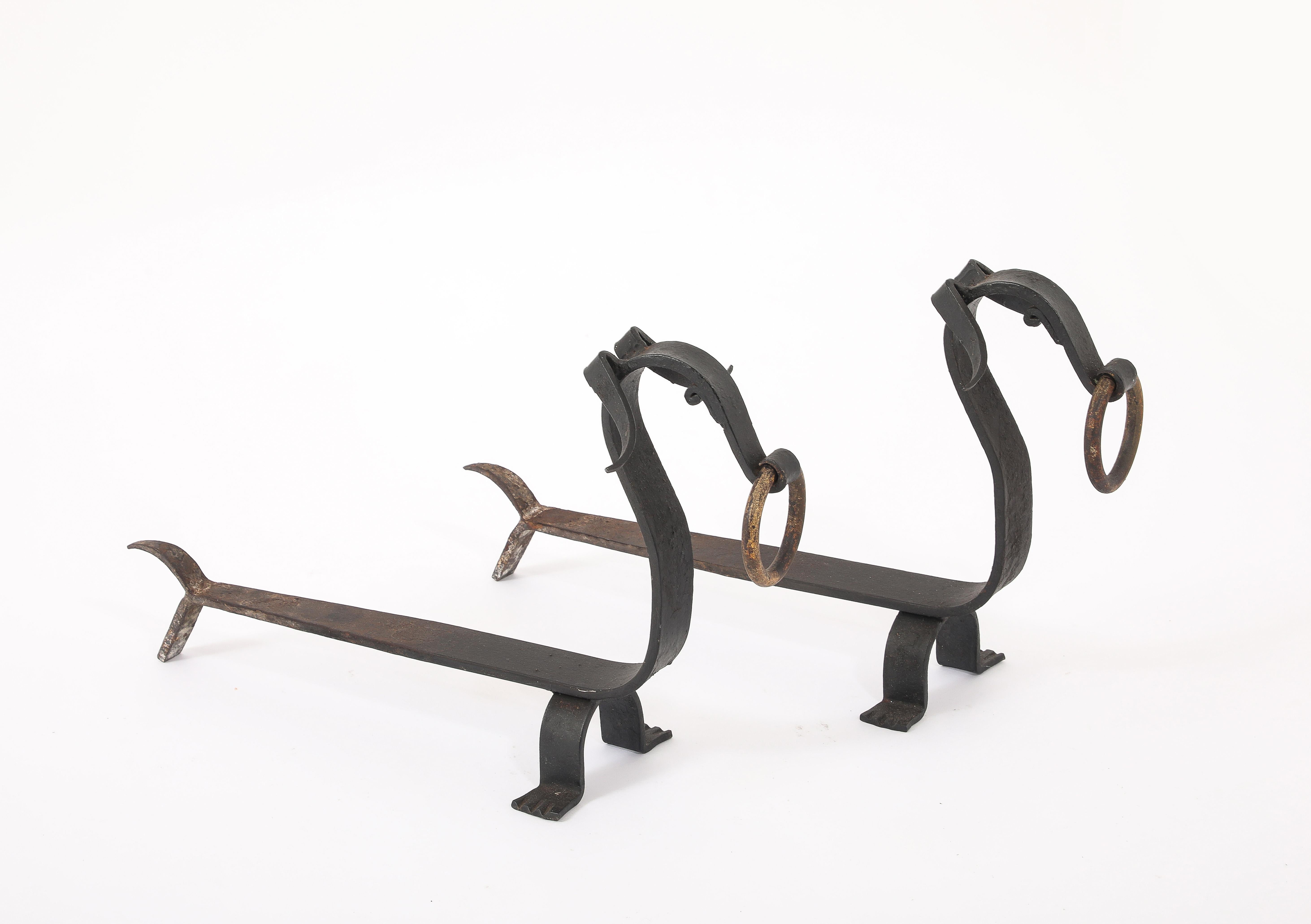 Stylized Dashunds Andirons, France 1940's For Sale 6