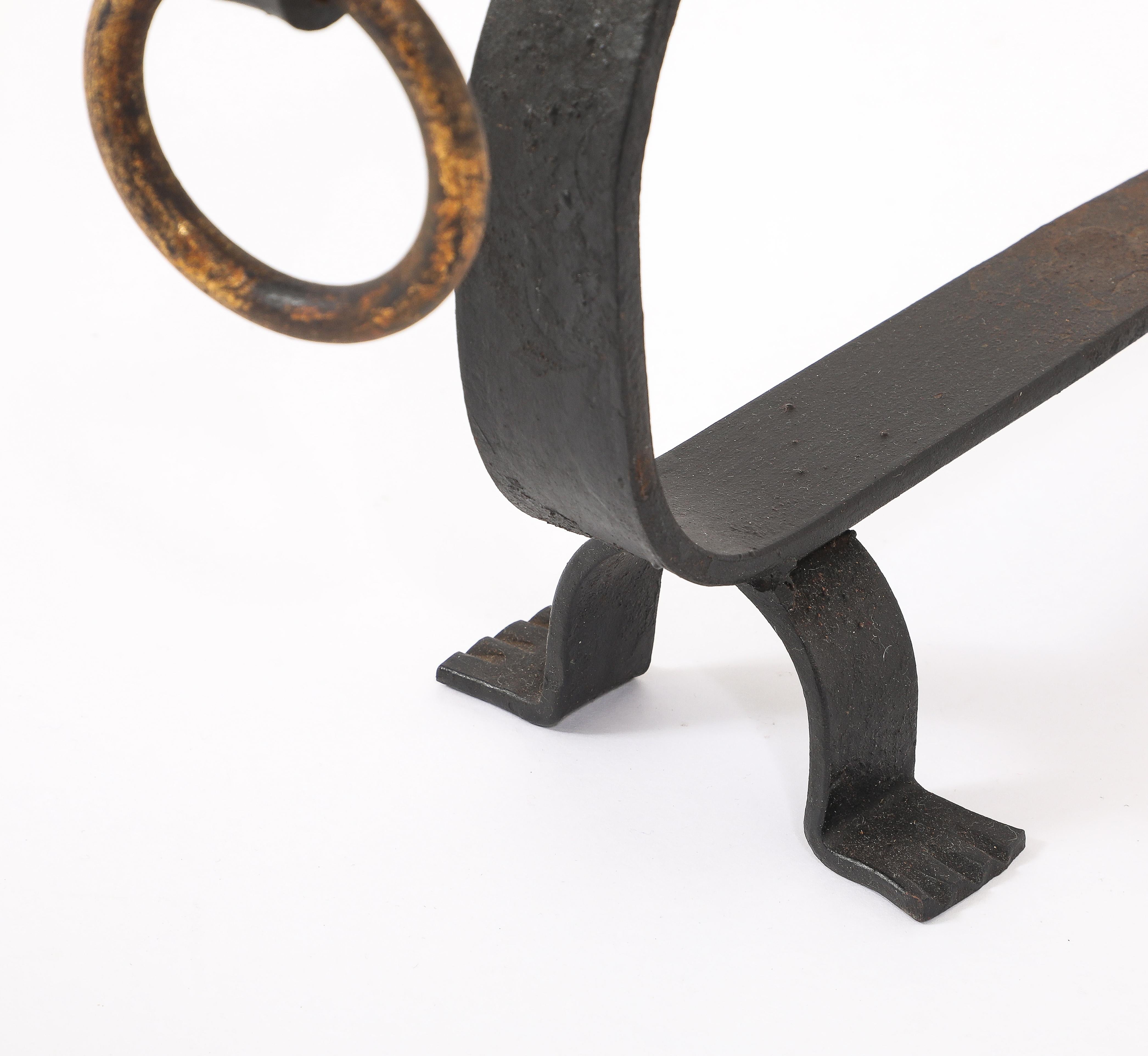 Stylized Dashunds Andirons, France 1940's In Good Condition For Sale In New York, NY